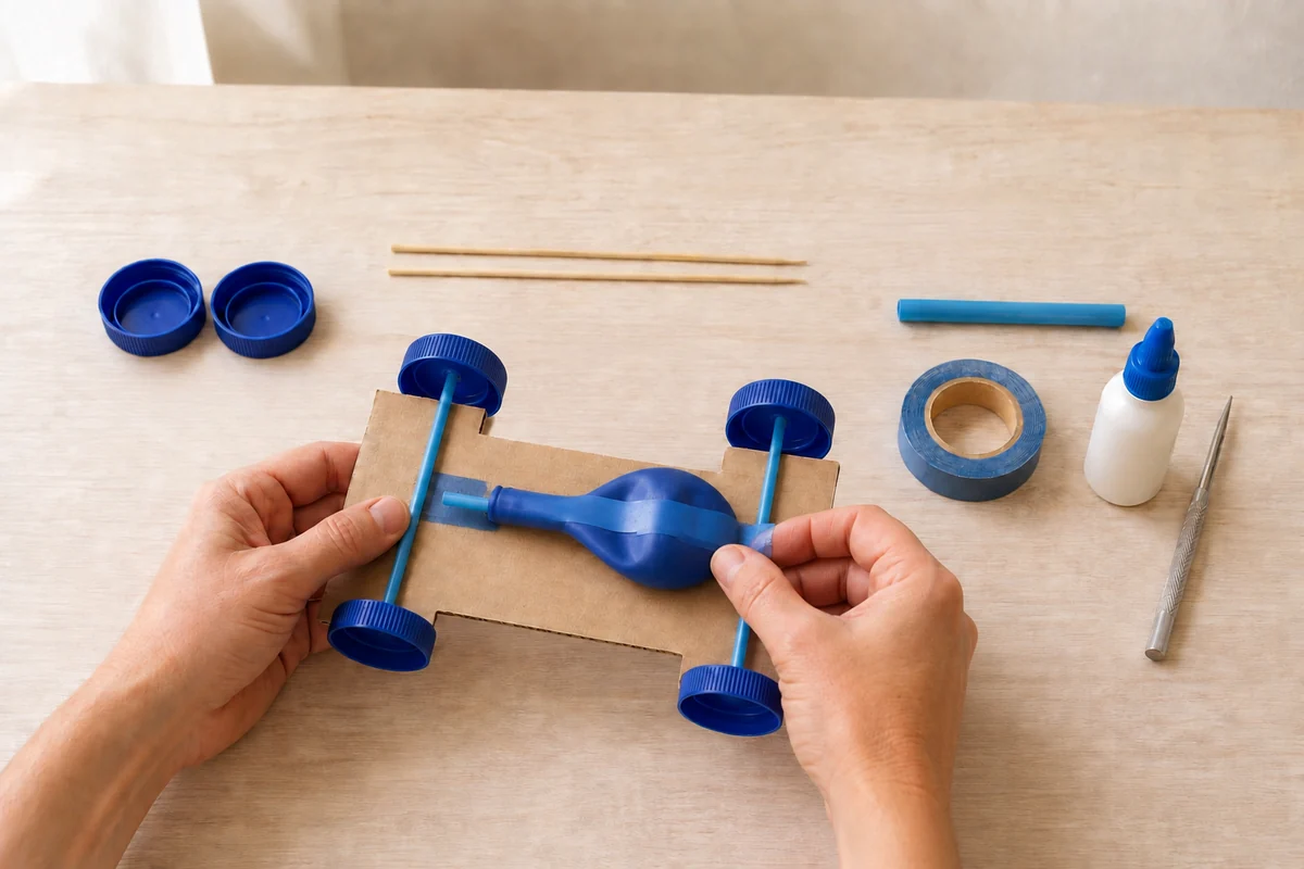 Étape 4 de voiture à ballon : fixer la propulsion