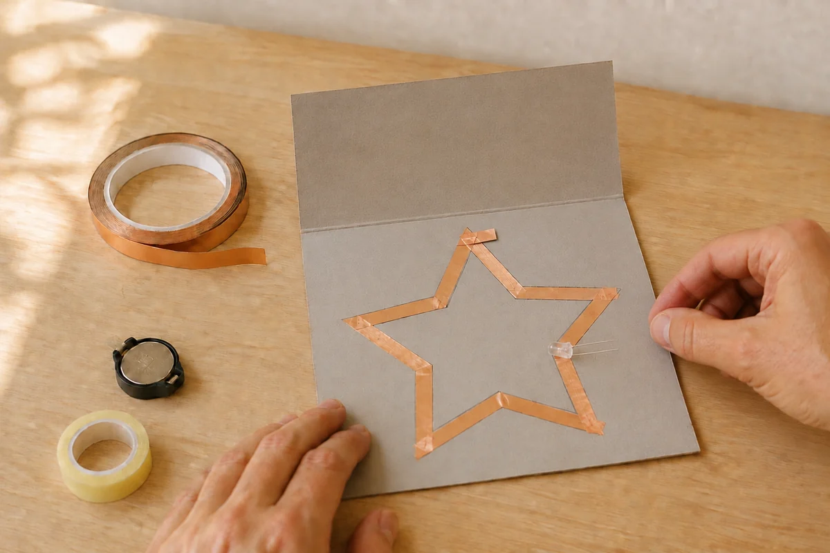 Étape 4 de carte lumineuse led : ajouter l’interrupteur plié