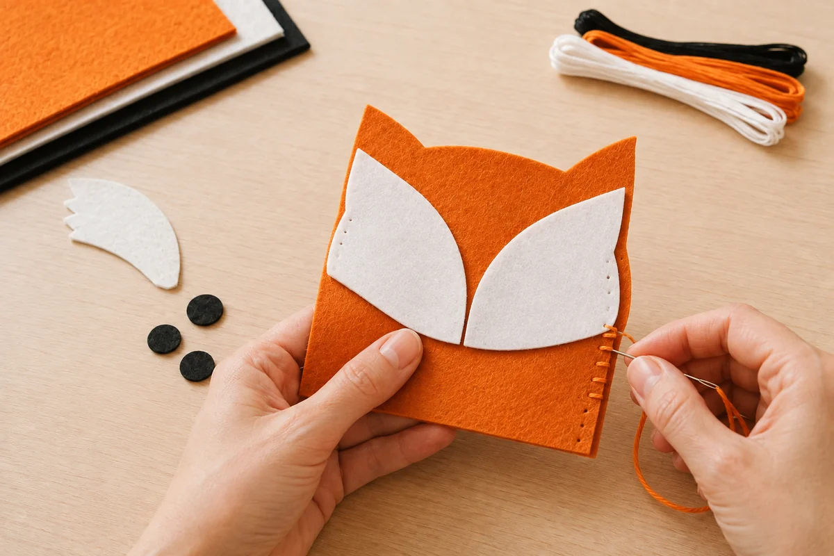 Étape 3 de couture feutrine enfant : apprendre le point de feston