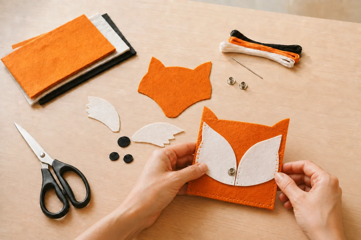 Étape 4 de couture feutrine enfant : assembler la pochette