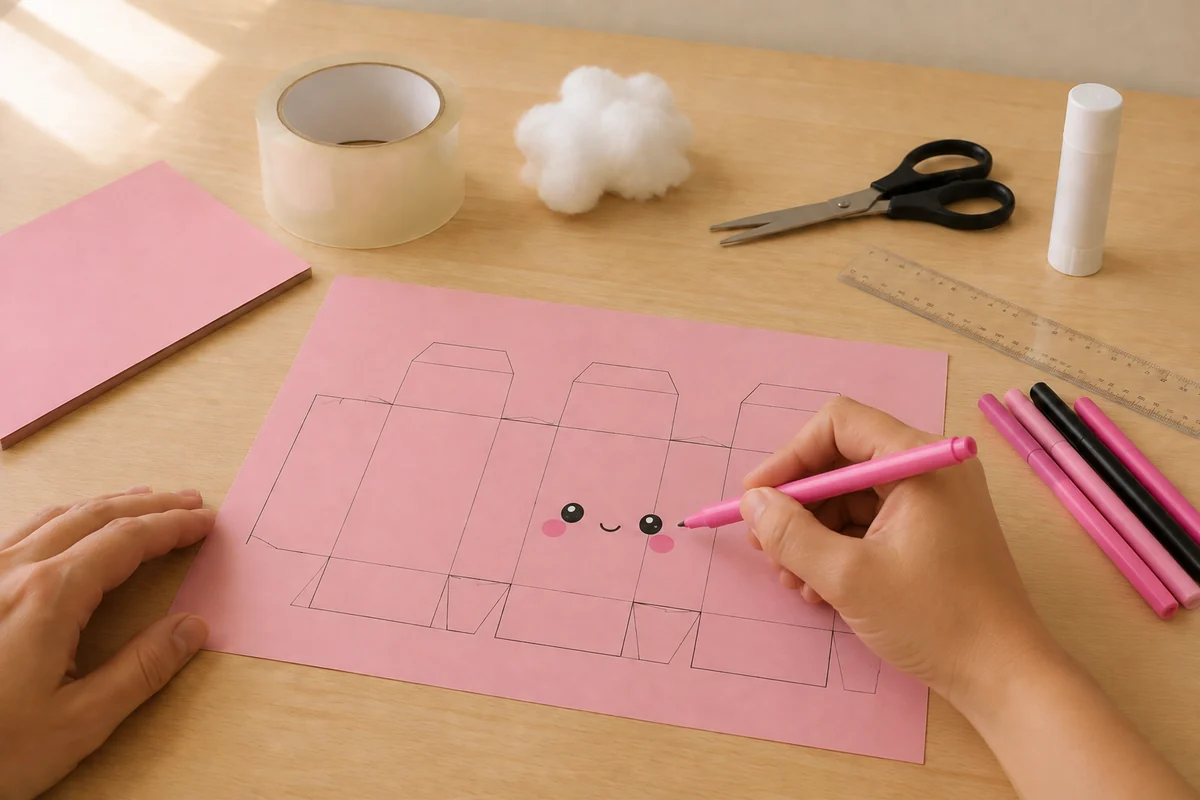 Étape 2 de paper squishy : colorier le visage