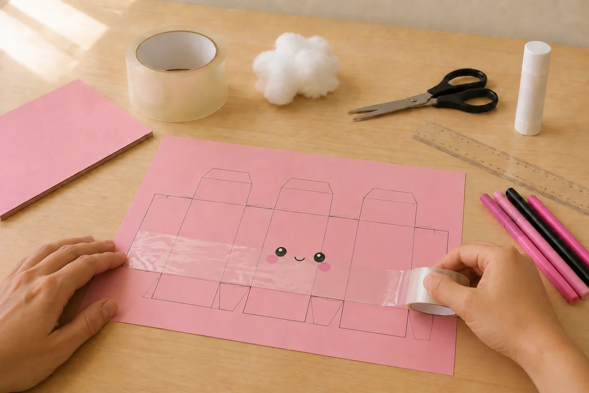 Étape 3 de paper squishy : plastifier au ruban