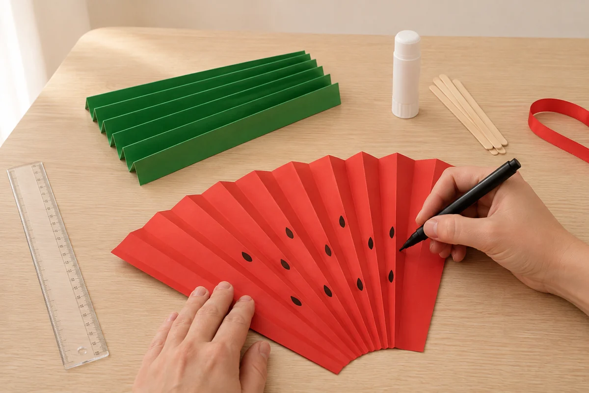 Étape 1 de éventail en papier : décorer les graines