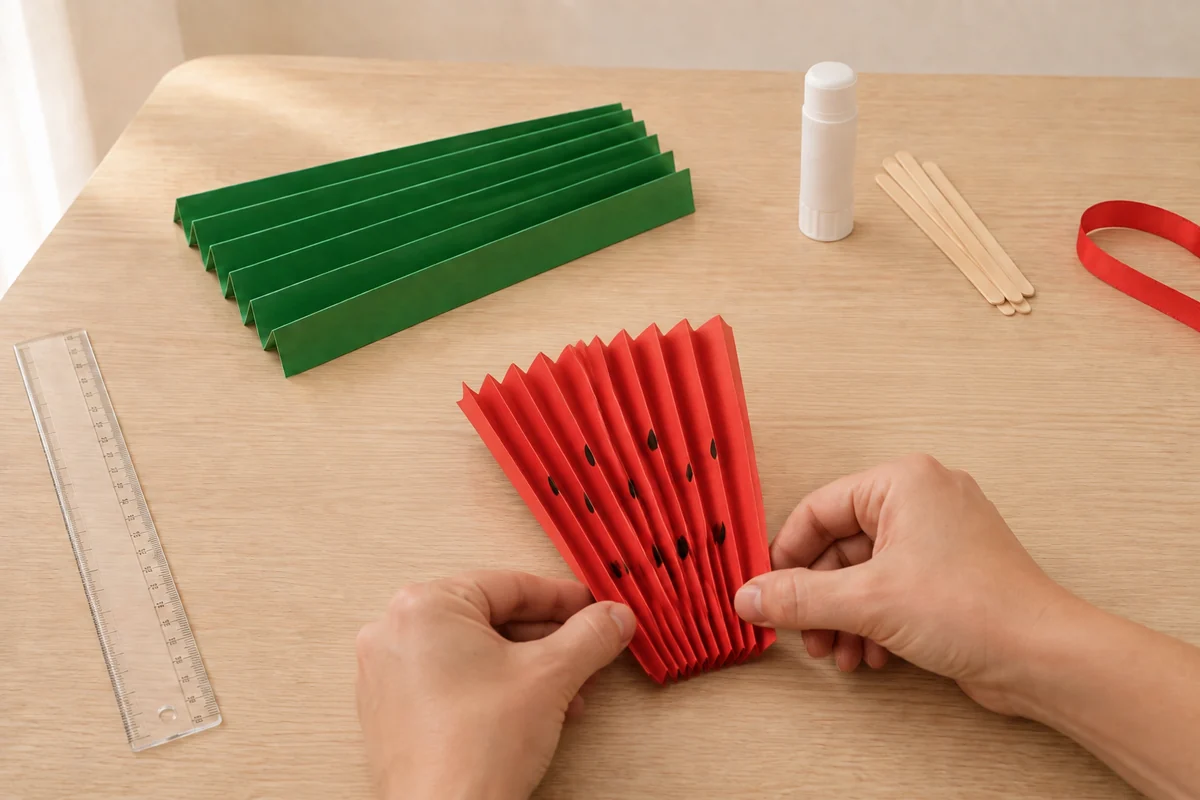Étape 2 de éventail en papier : plier en accordéon