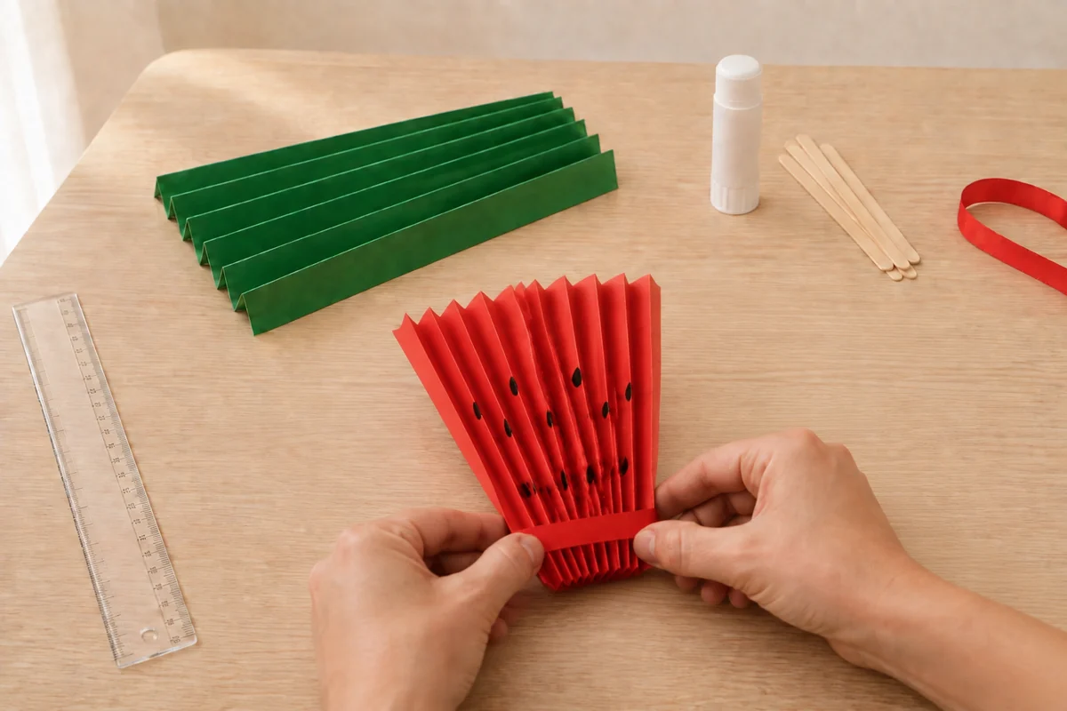 Étape 3 de éventail en papier : relier les bandes