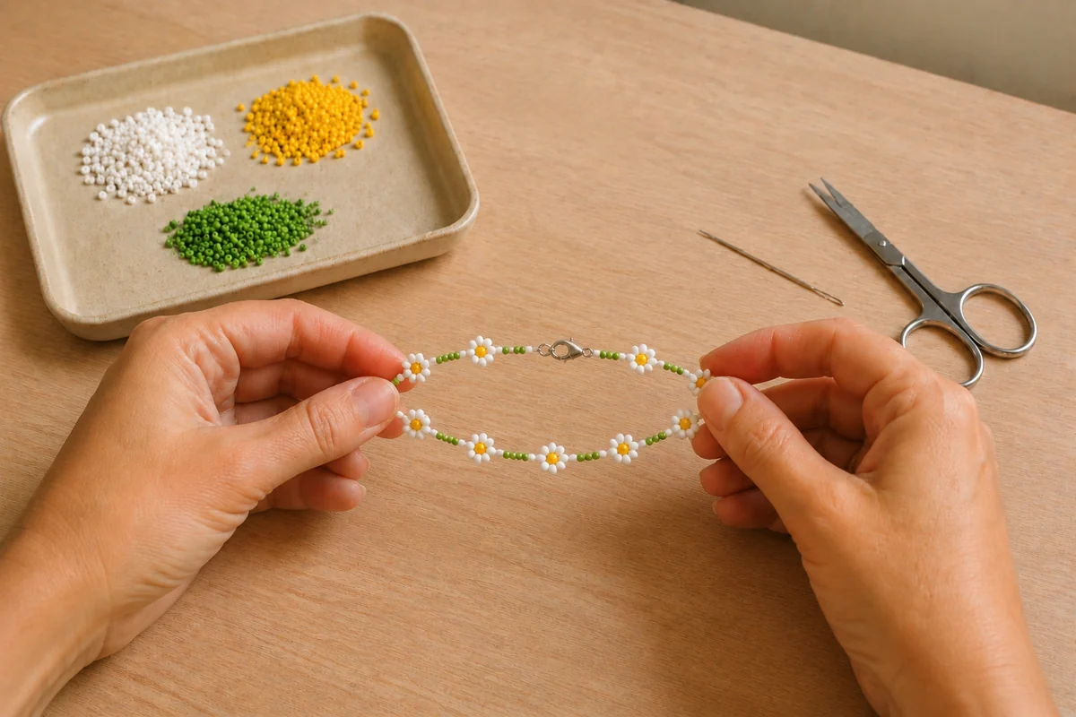 Étape 5 de bracelets de fleurs en perles : vérifier la souplesse
