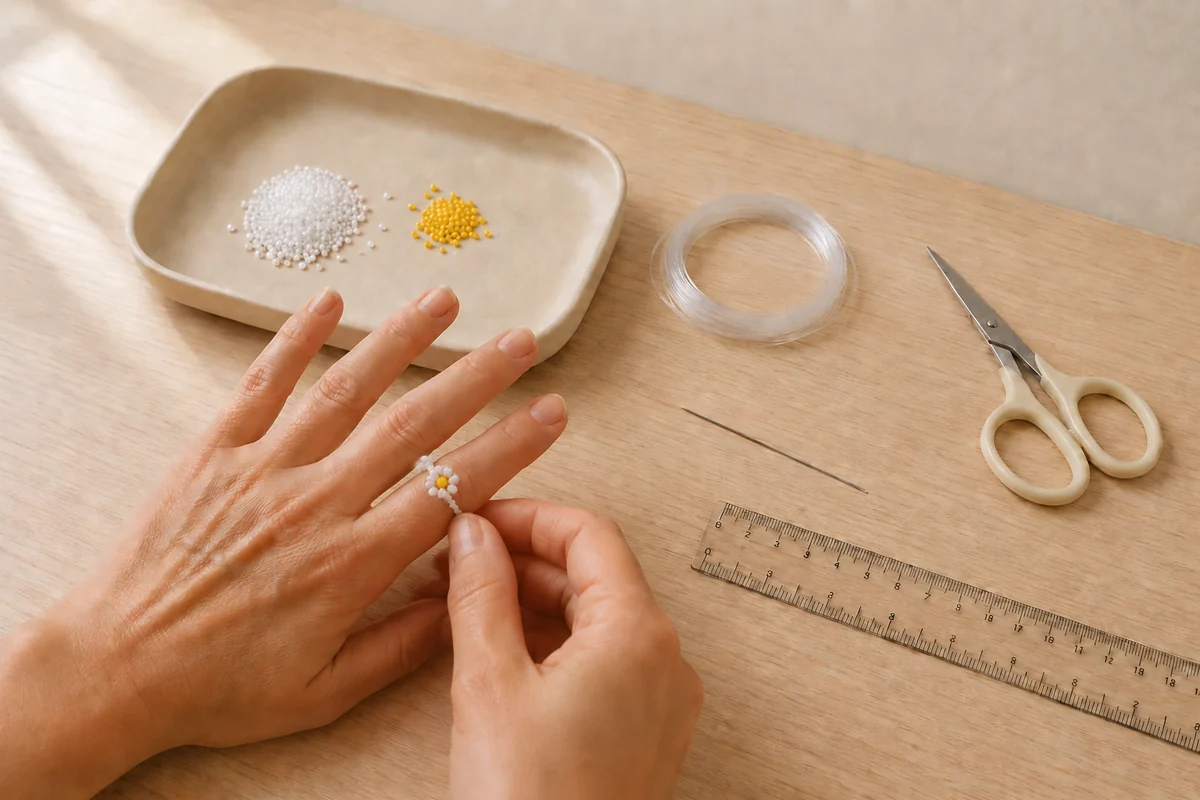 Étape 3 de bagues en perles : former la marguerite