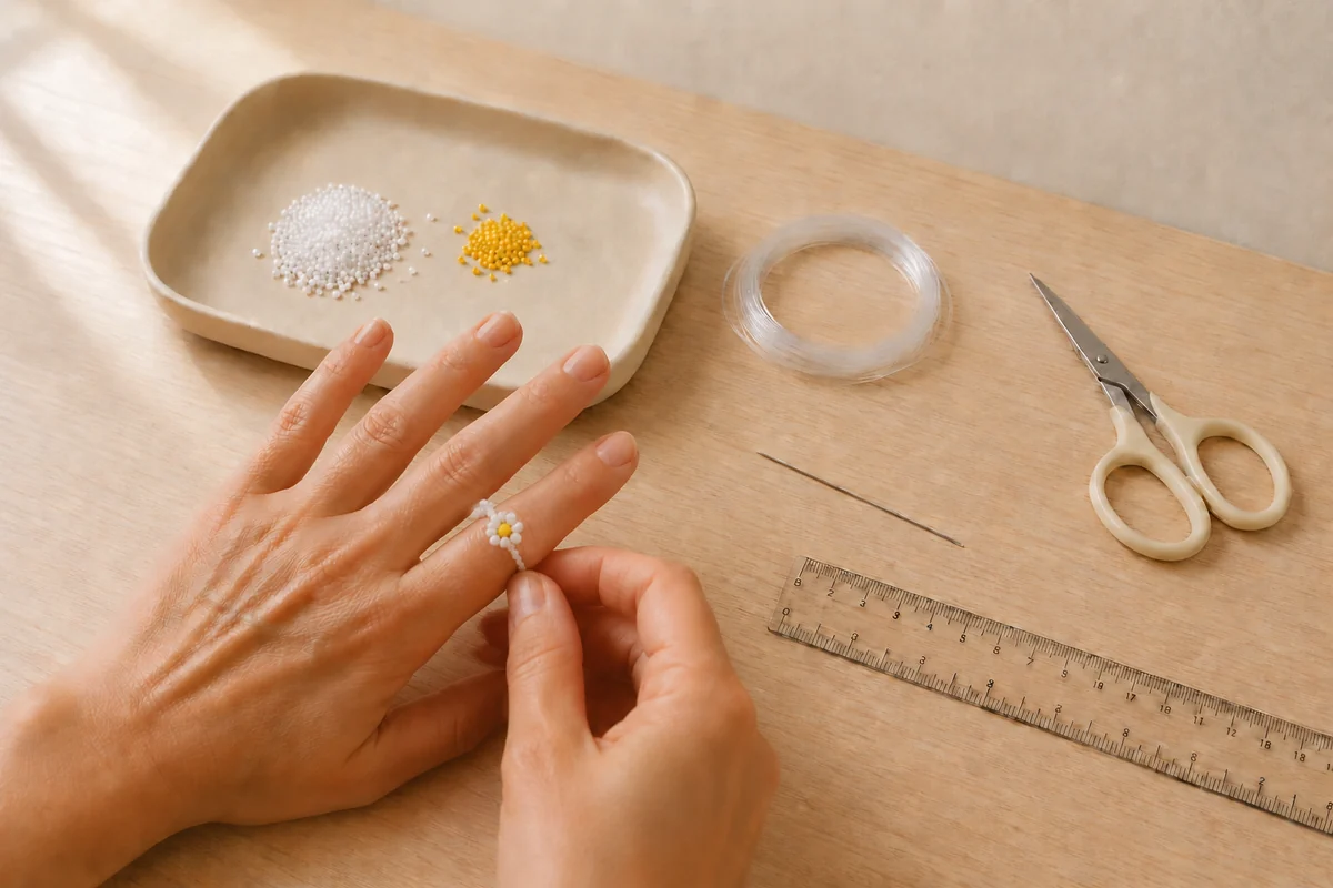 Étape 4 de bagues en perles : fermer solidement