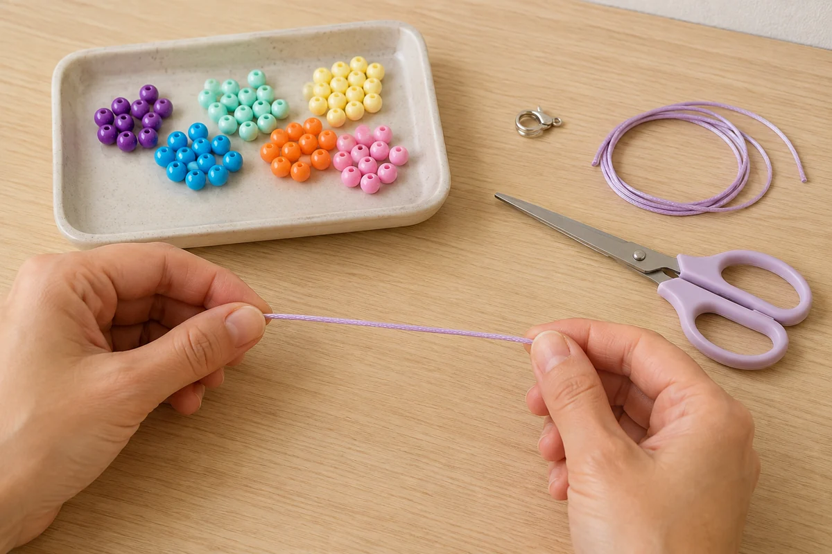 Étape 1 de phone charms en perles : mesurer une longueur courte