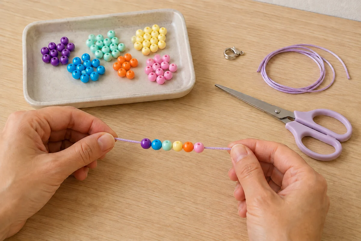 Étape 2 de phone charms en perles : composer l’ordre des couleurs