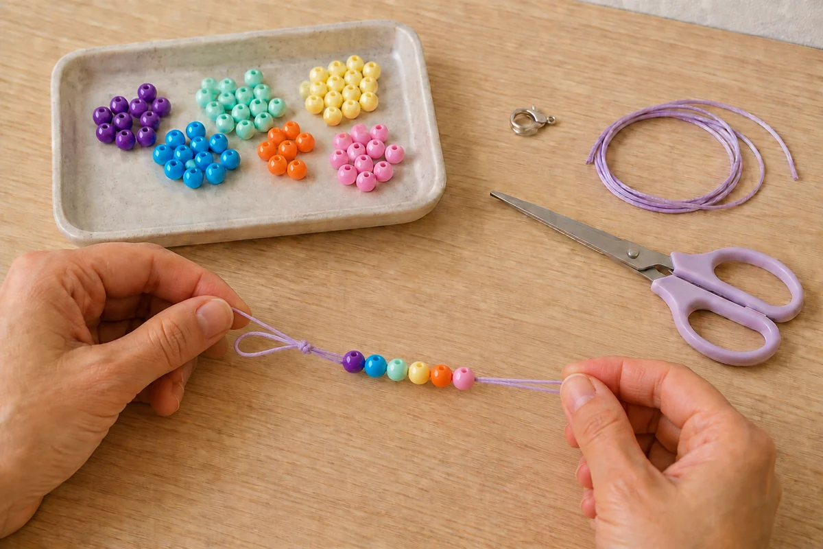 Étape 4 de phone charms en perles : nouer et sécuriser