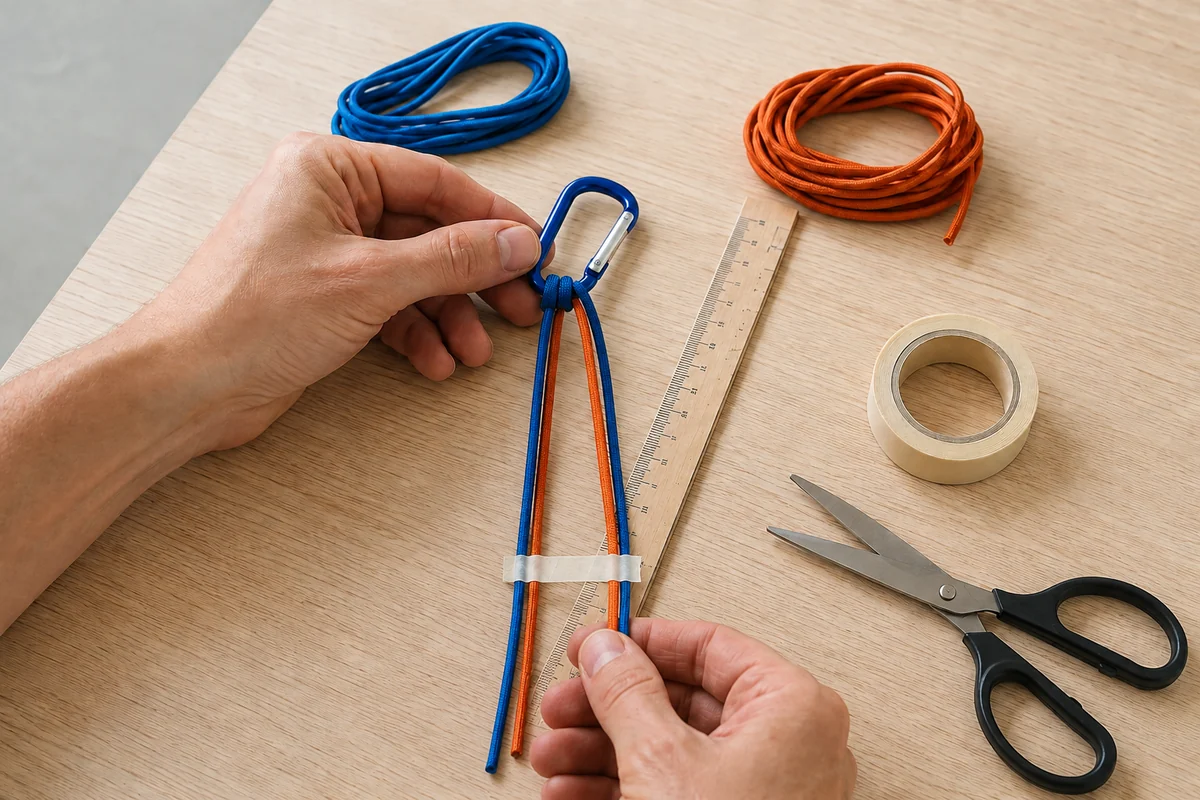 Étape 2 de paracorde enfant : placer les deux brins