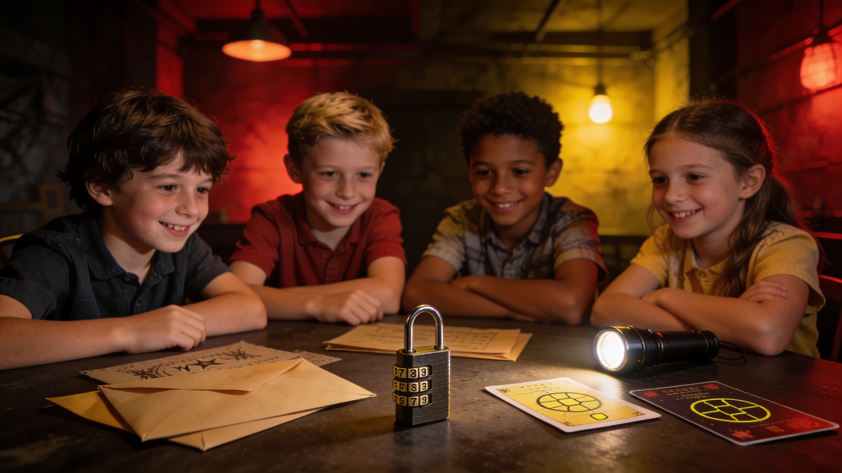 Escape game anniversaire enfant à domicile, ambiance mystère