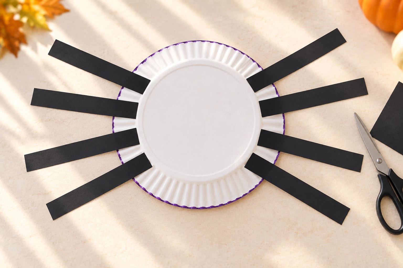 Quatre bandes noires positionnées à gauche du dos de l’assiette