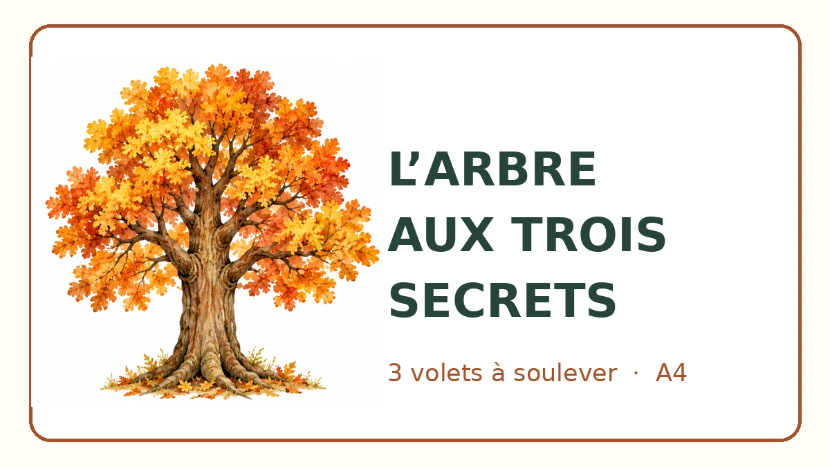 Arbre d’automne à trois volets rabattables : kit A4 à imprimer