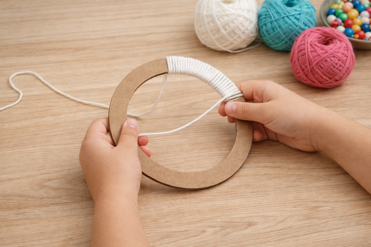 Tissage de la toile centrale attrape-rêves