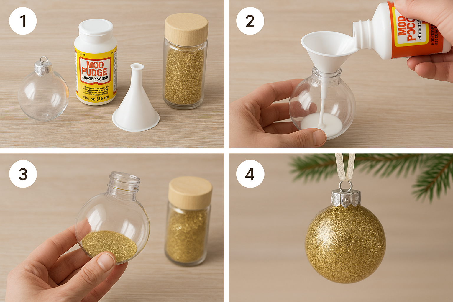 Boule à paillettes anti-chute - pas à pas