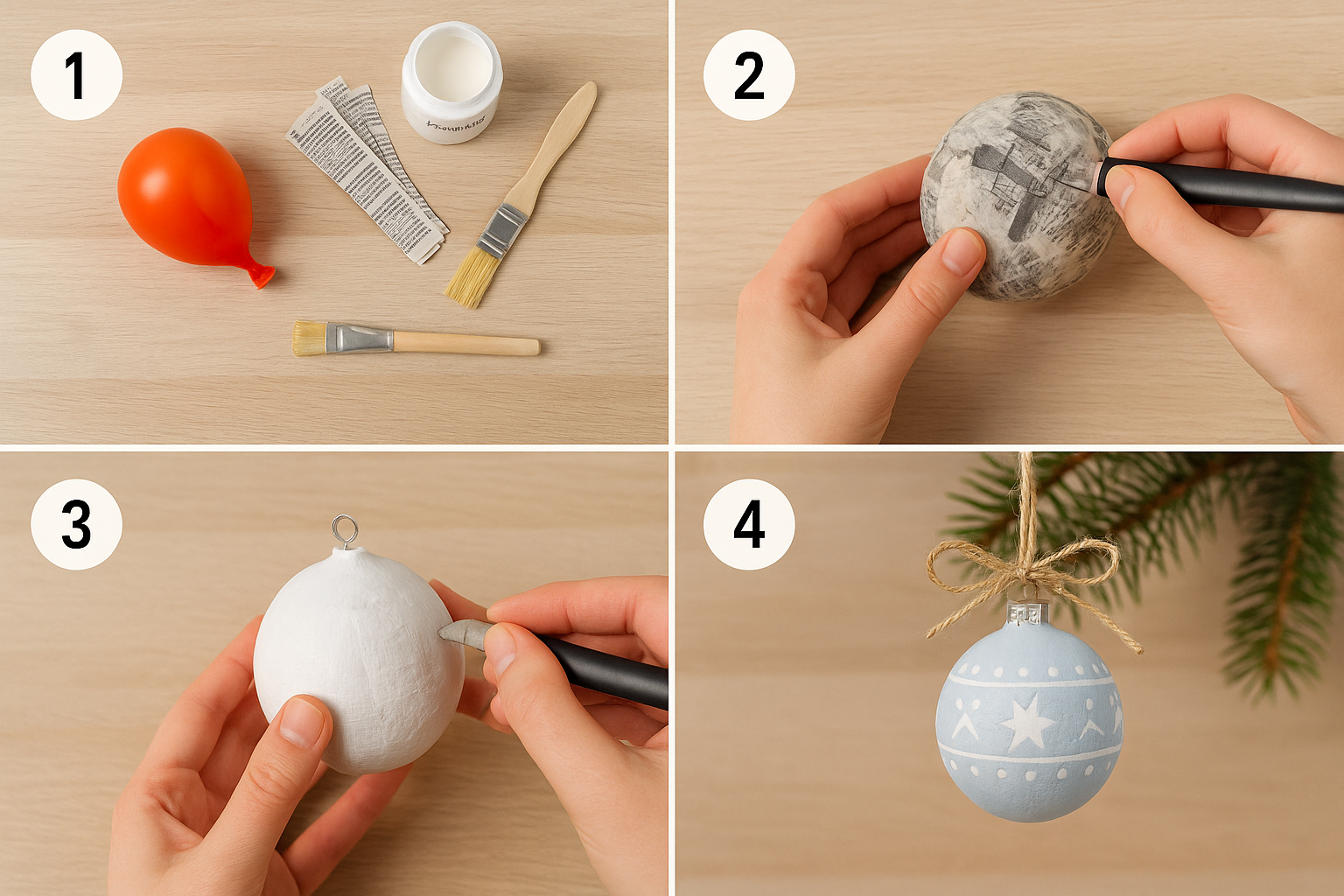 Boule papier mâché sur ballon - tutoriel