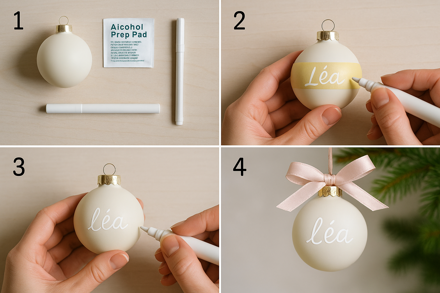 Boule prénom au feutre peinture - étapes