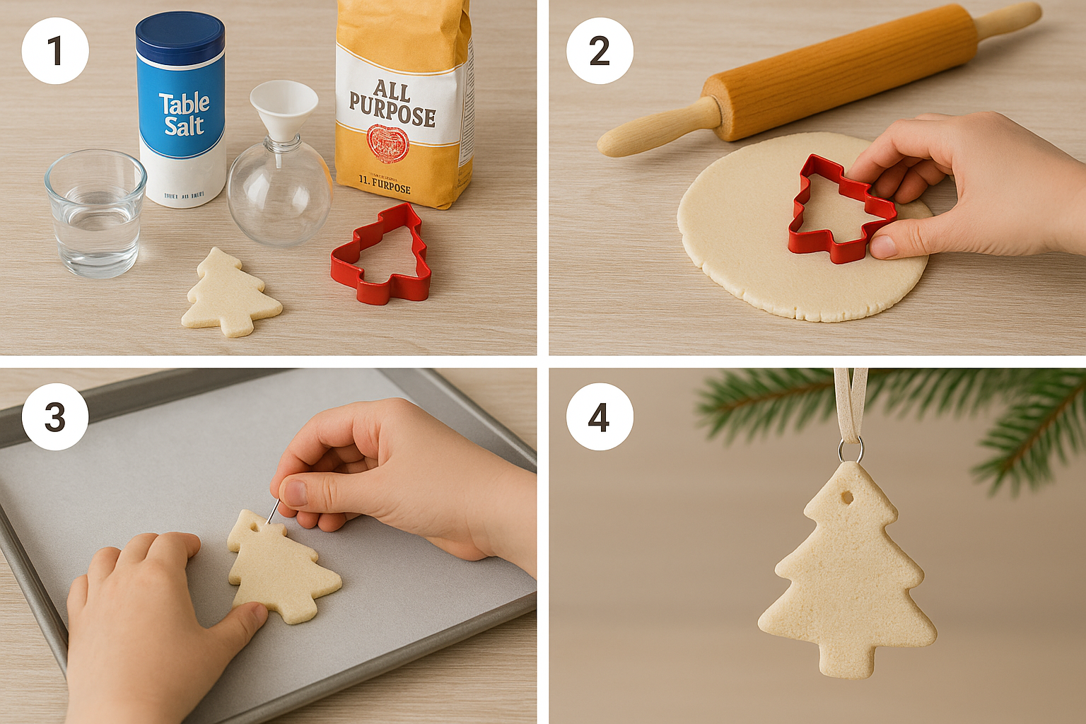 Boules en pâte à sel - étapes de fabrication