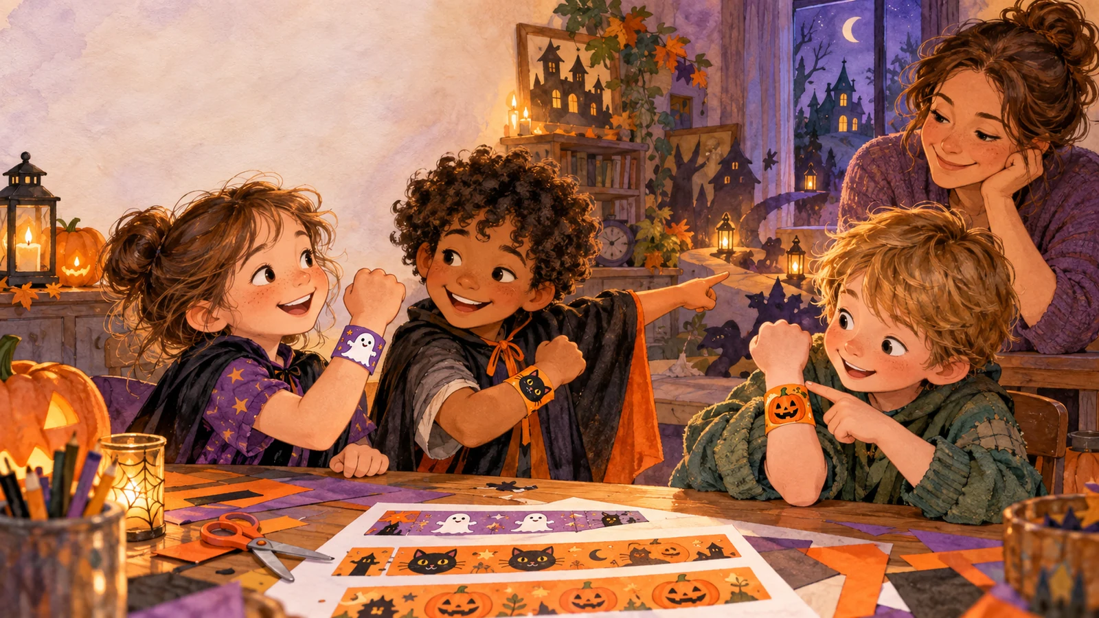 Bracelets de créatures Halloween à imprimer et à assembler