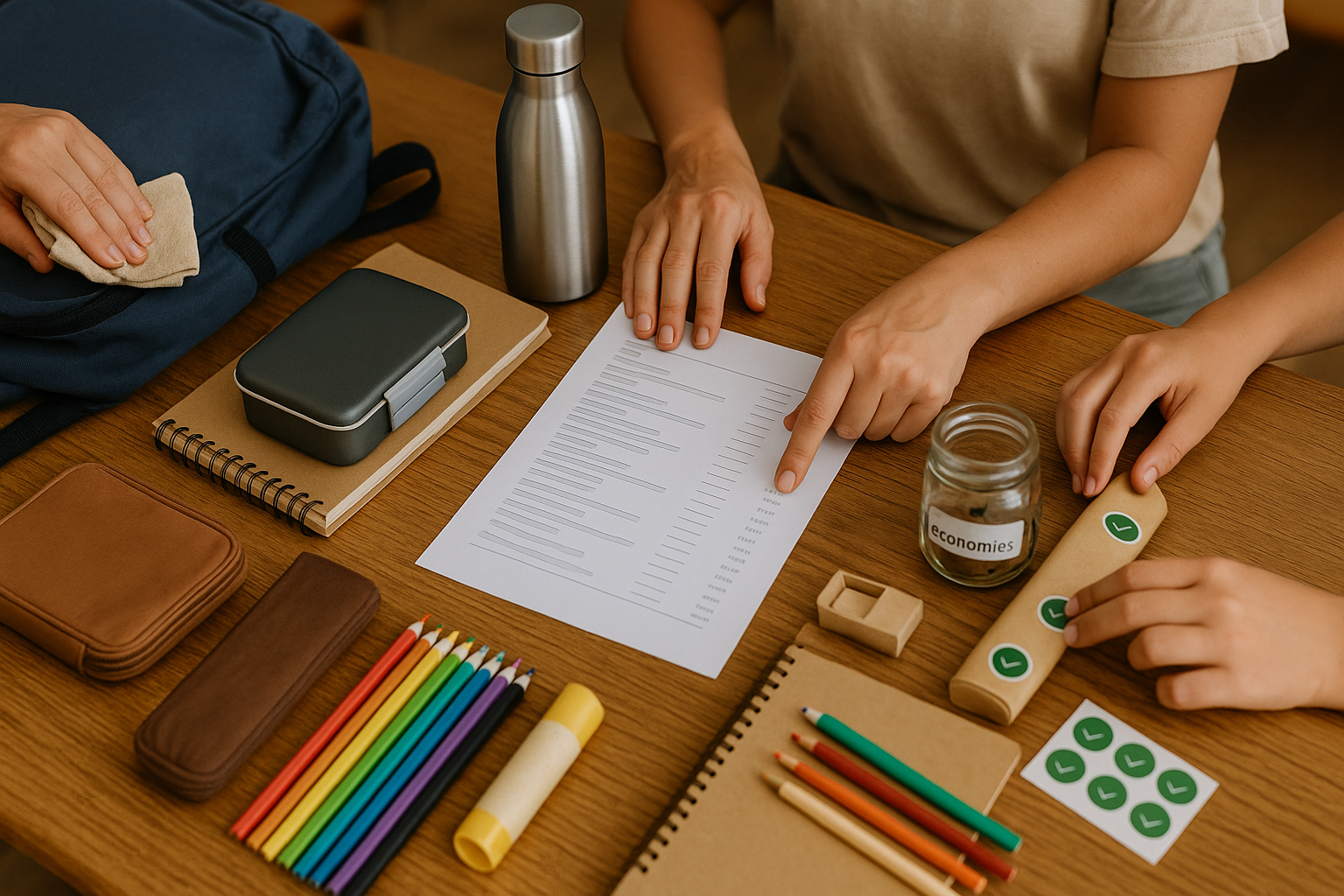 Astuces budget rentrée et fournitures éco-responsables (gourde, boîte goûter, seconde main)