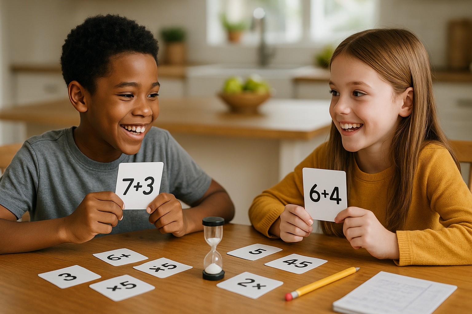 Jeux rapides de calcul mental primaire à la maison (cartes éclairs)