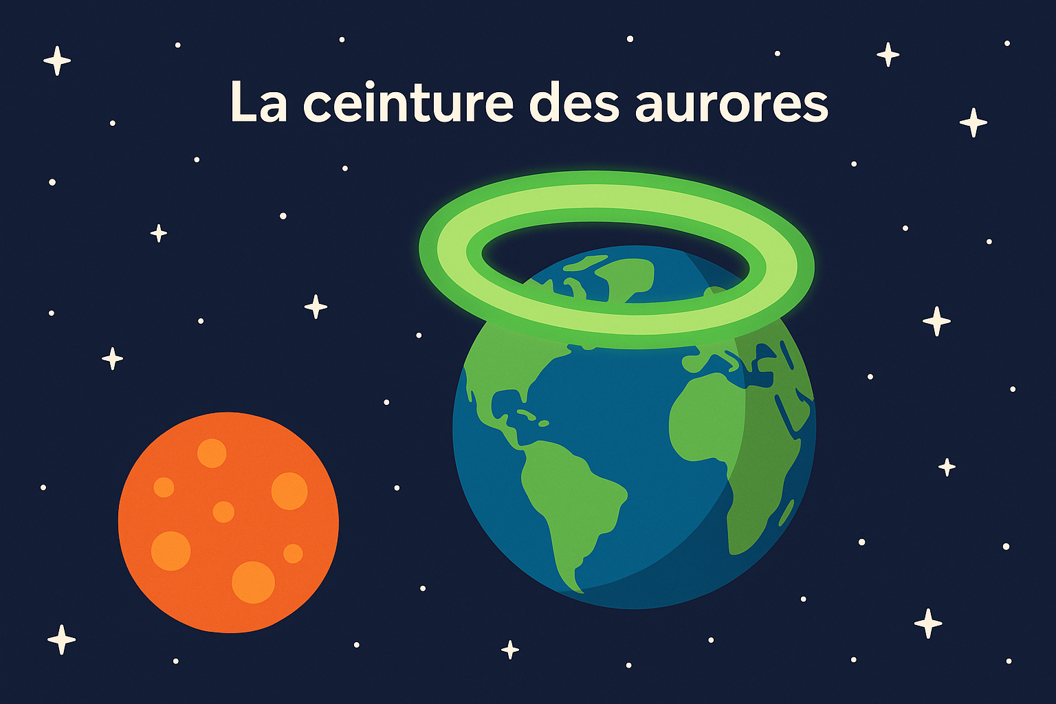 Illustration de la ceinture des aurores autour de la Terre