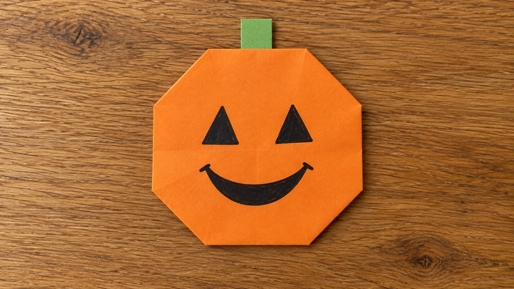 Résultat du pliage citrouille Halloween