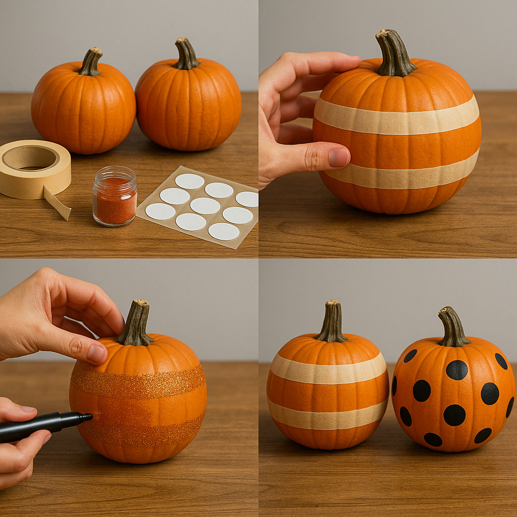 Tuto citrouilles peintes au marqueur - 4 étapes
