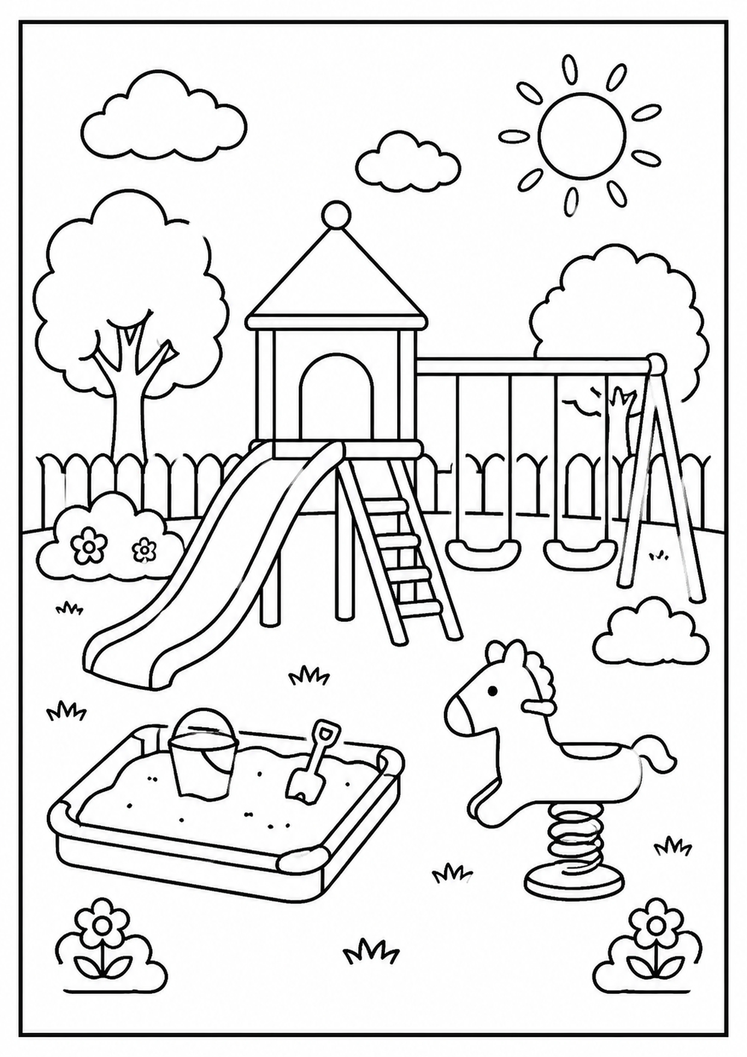 Coloriage Aire de jeux