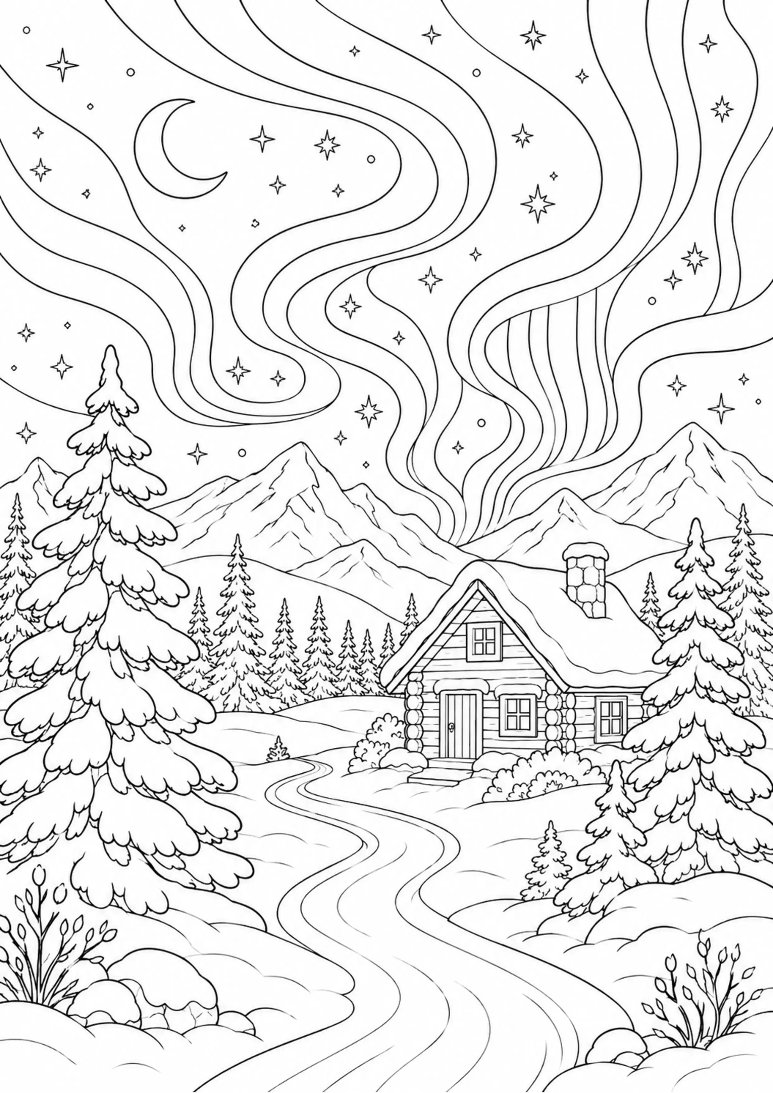 Coloriage aurores boréales : 20 dessins à imprimer