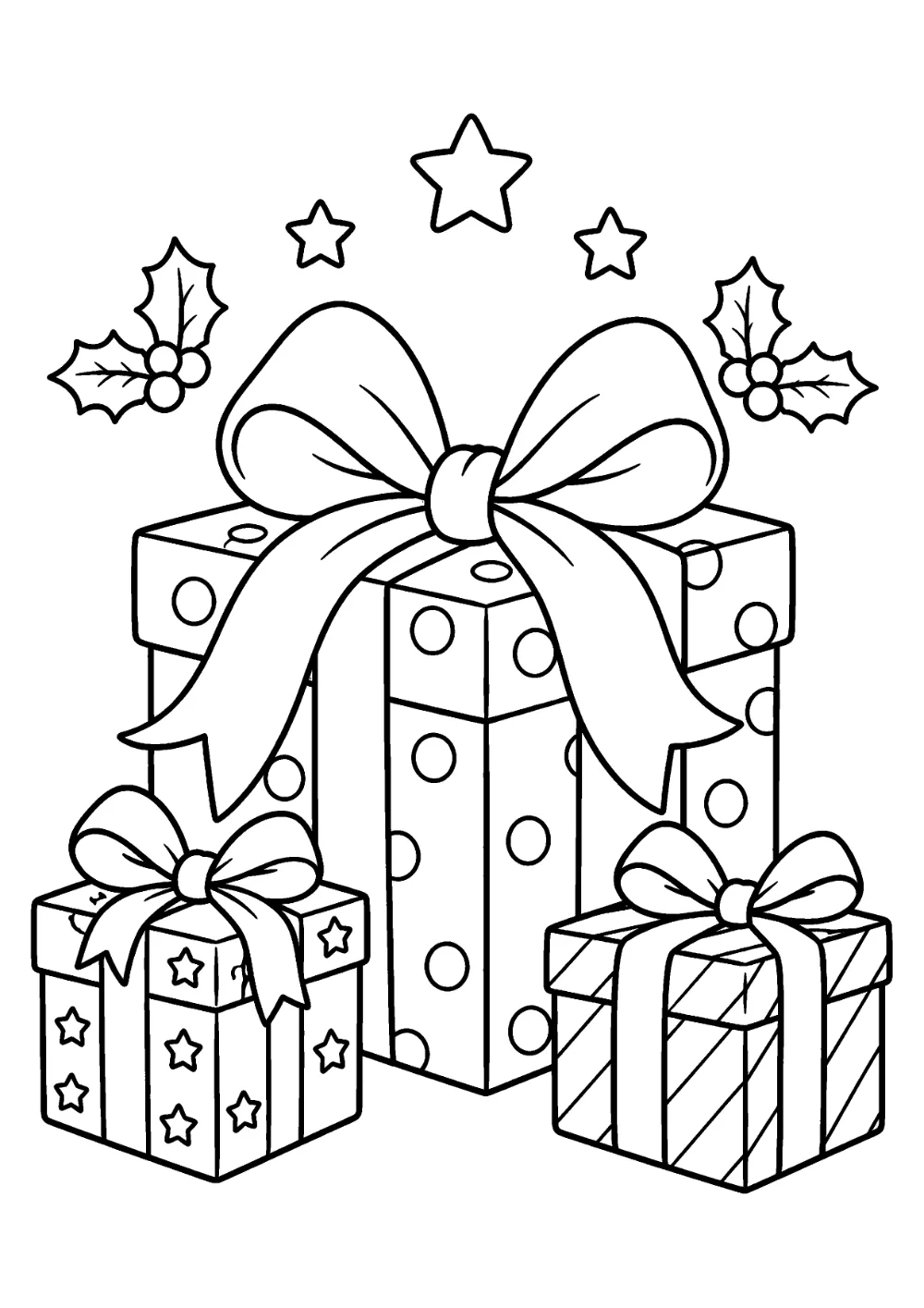 Coloriage Cadeaux de Noël