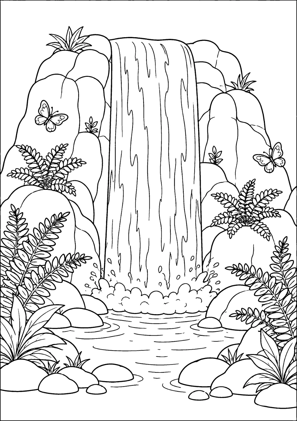 Coloriage Cascades à imprimer