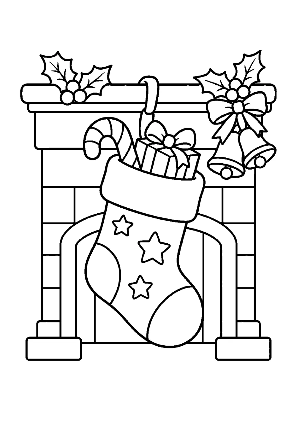 Coloriage Chaussettes de Noël