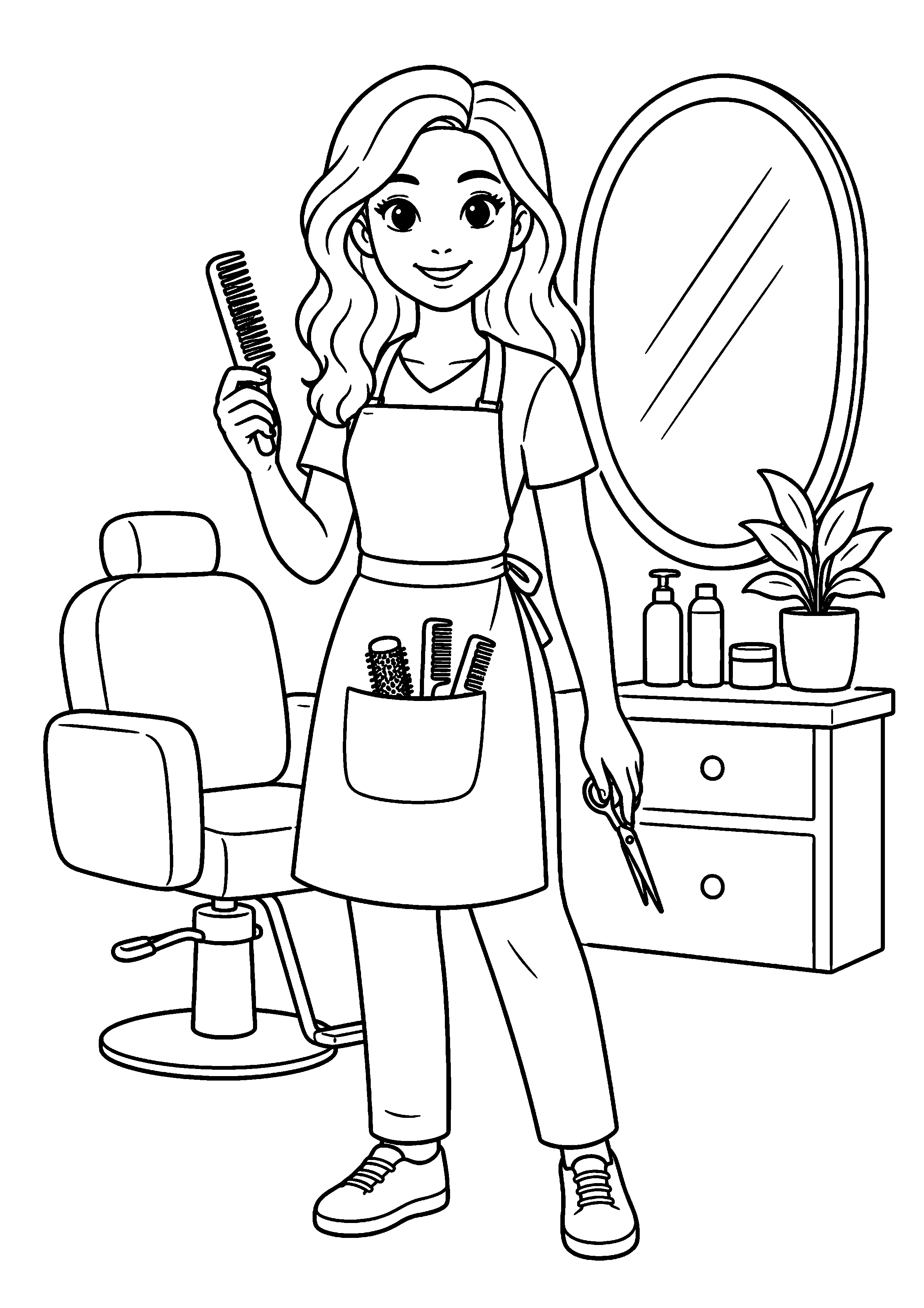 Coloriage Coiffeur