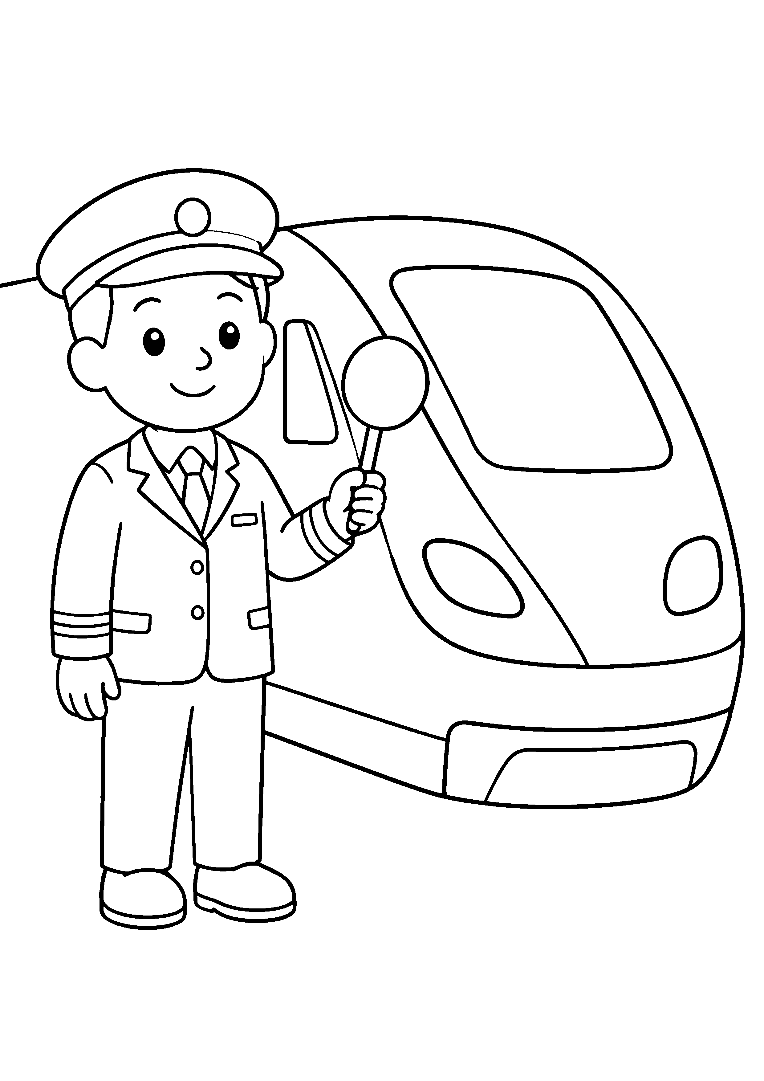 Coloriage Conducteur de train