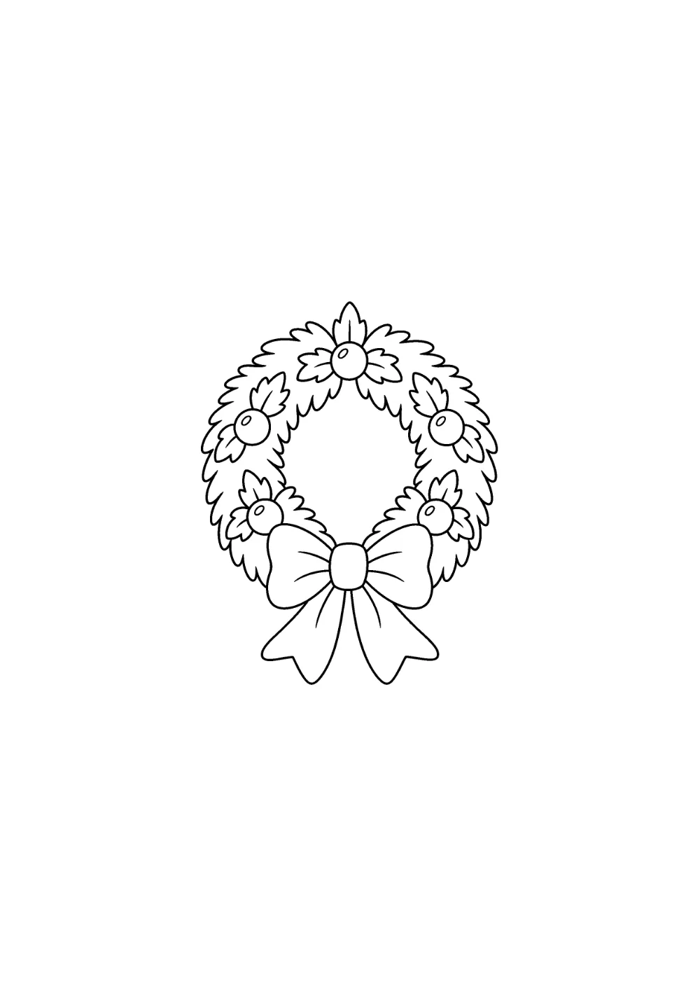 Coloriage Couronne de Noël