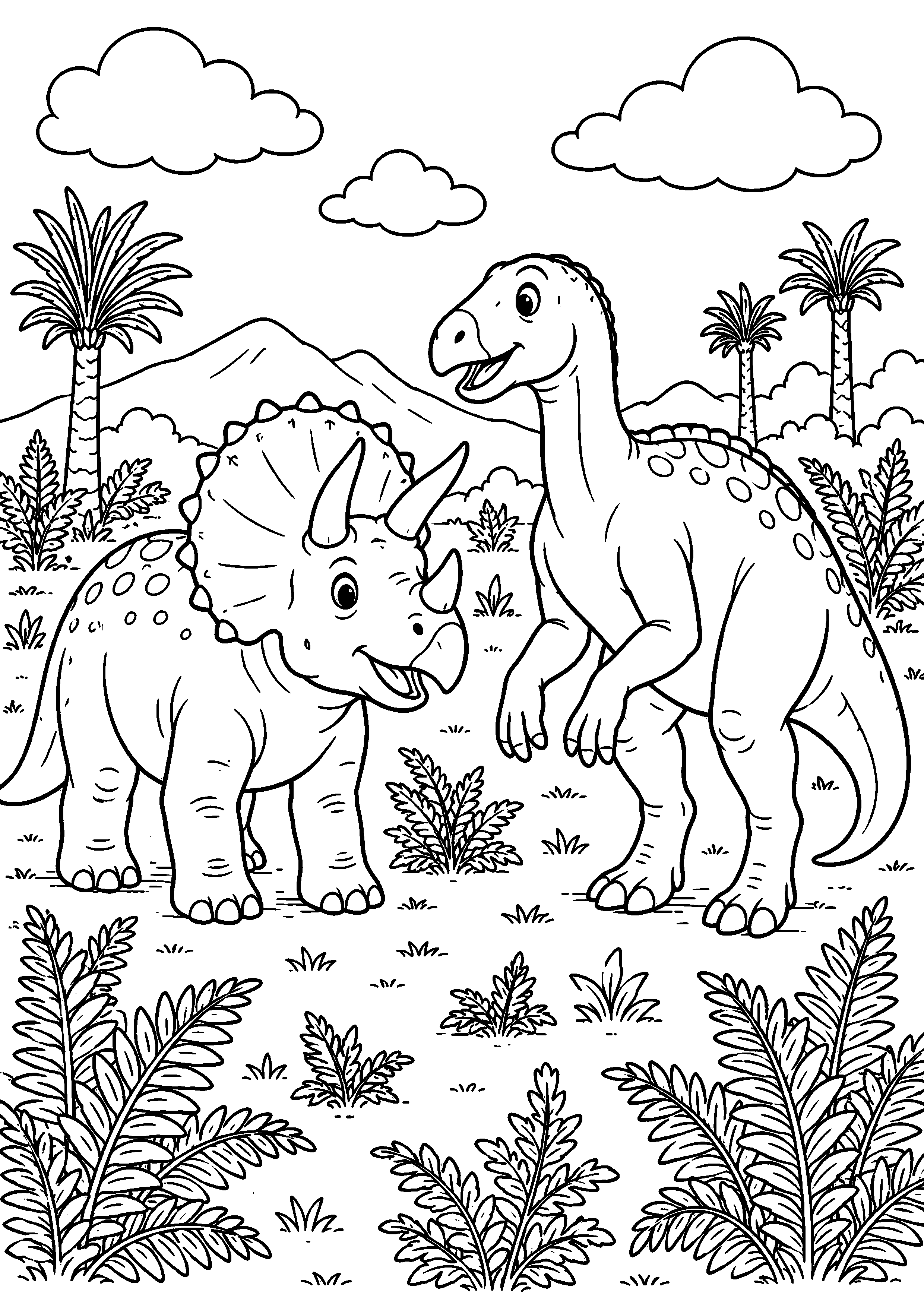 Coloriage Dinosaures herbivores