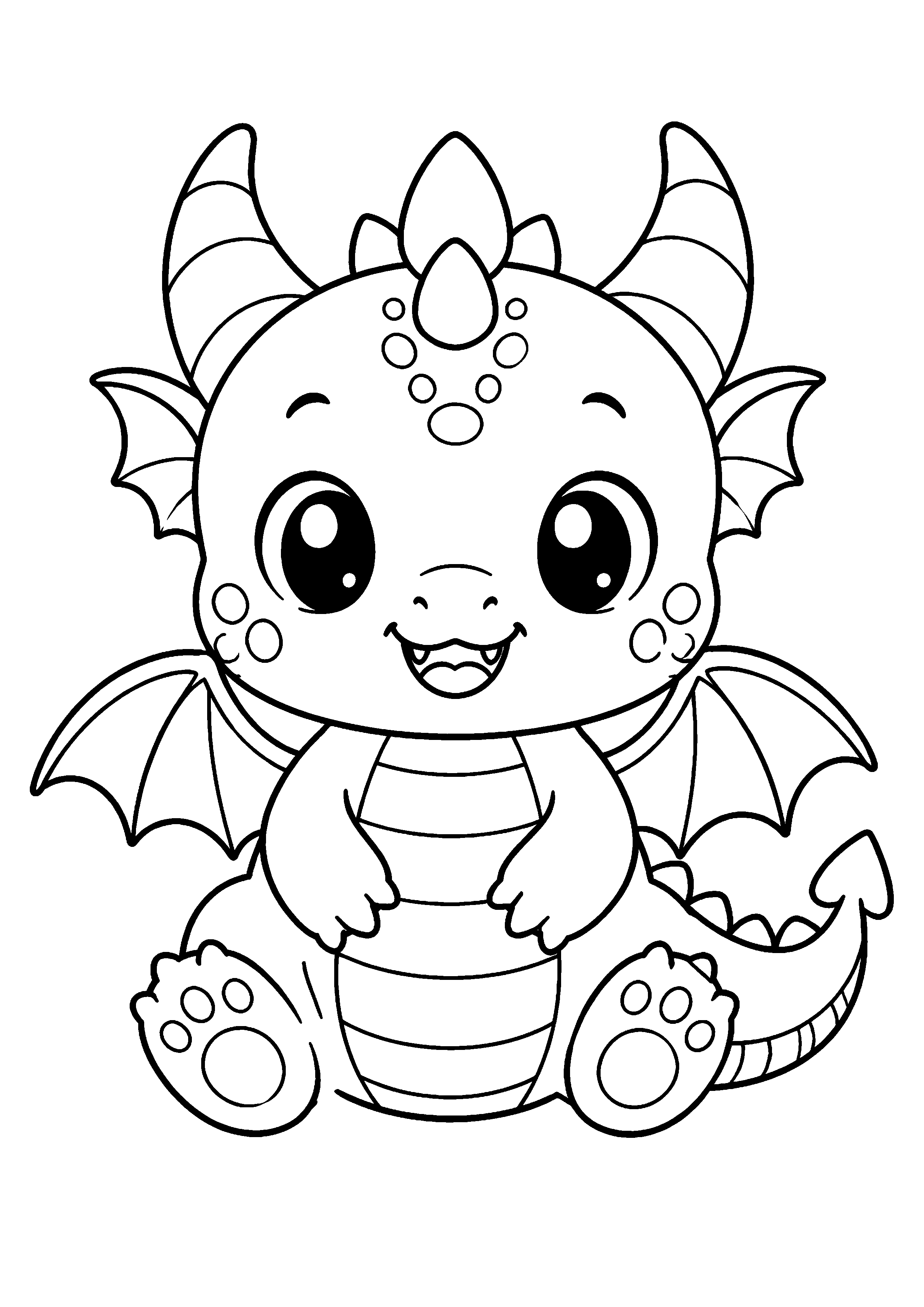 Coloriage Dragon kawaii