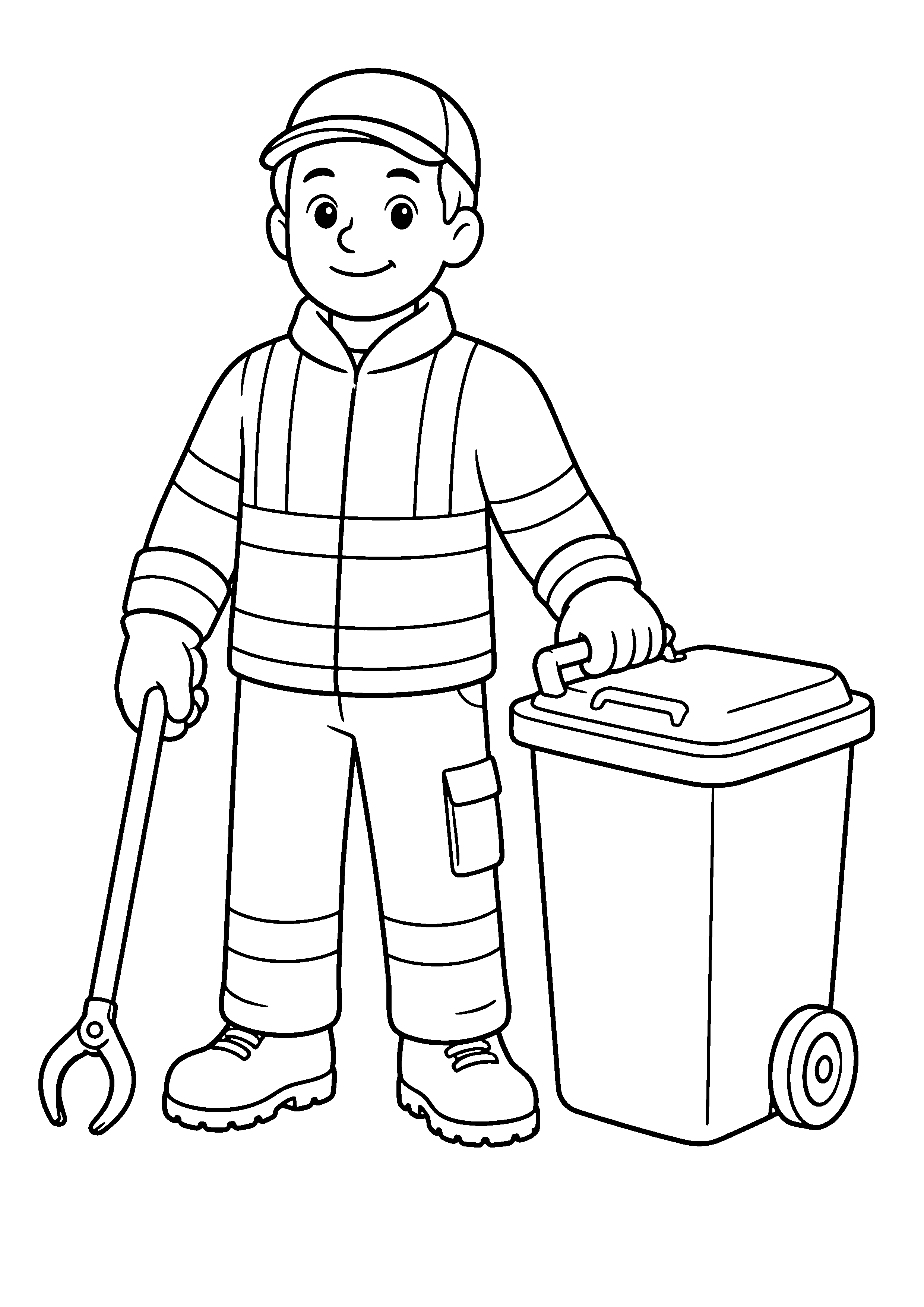 Coloriage Éboueur