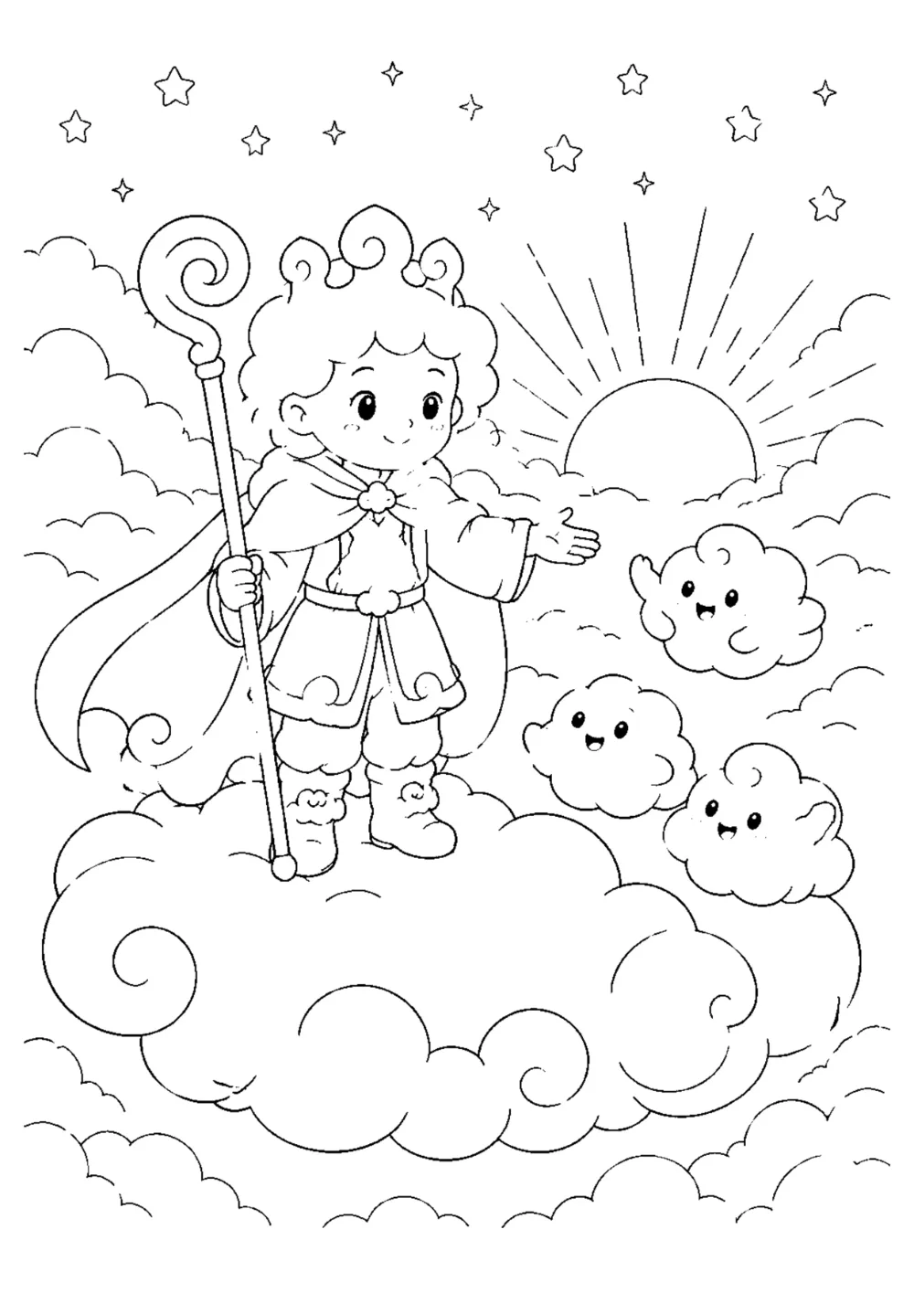 Coloriage gardien des nuages : 20 dessins à imprimer
