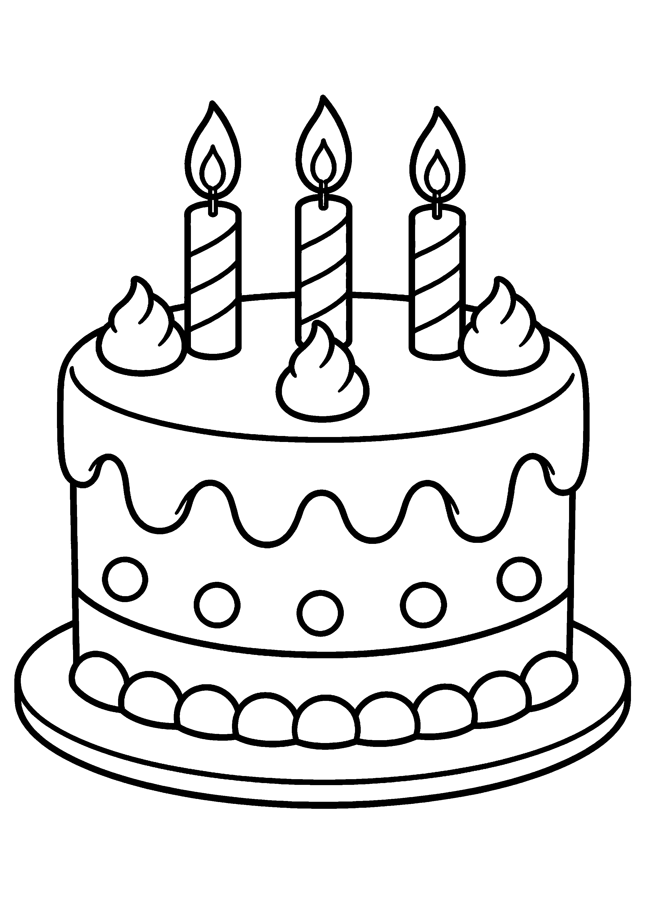 Coloriage Gâteau d'anniversaire