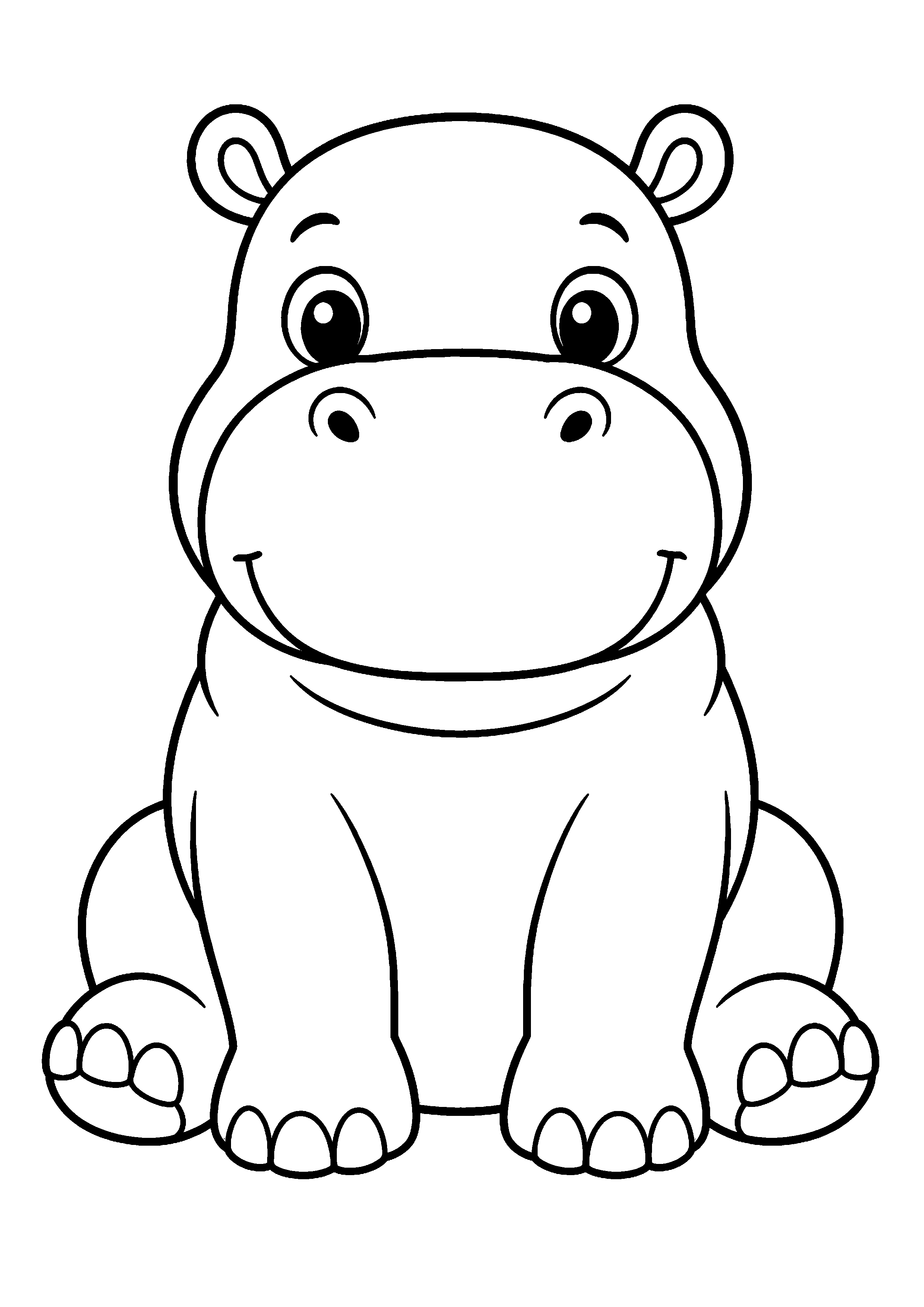 Coloriage Hippopotame