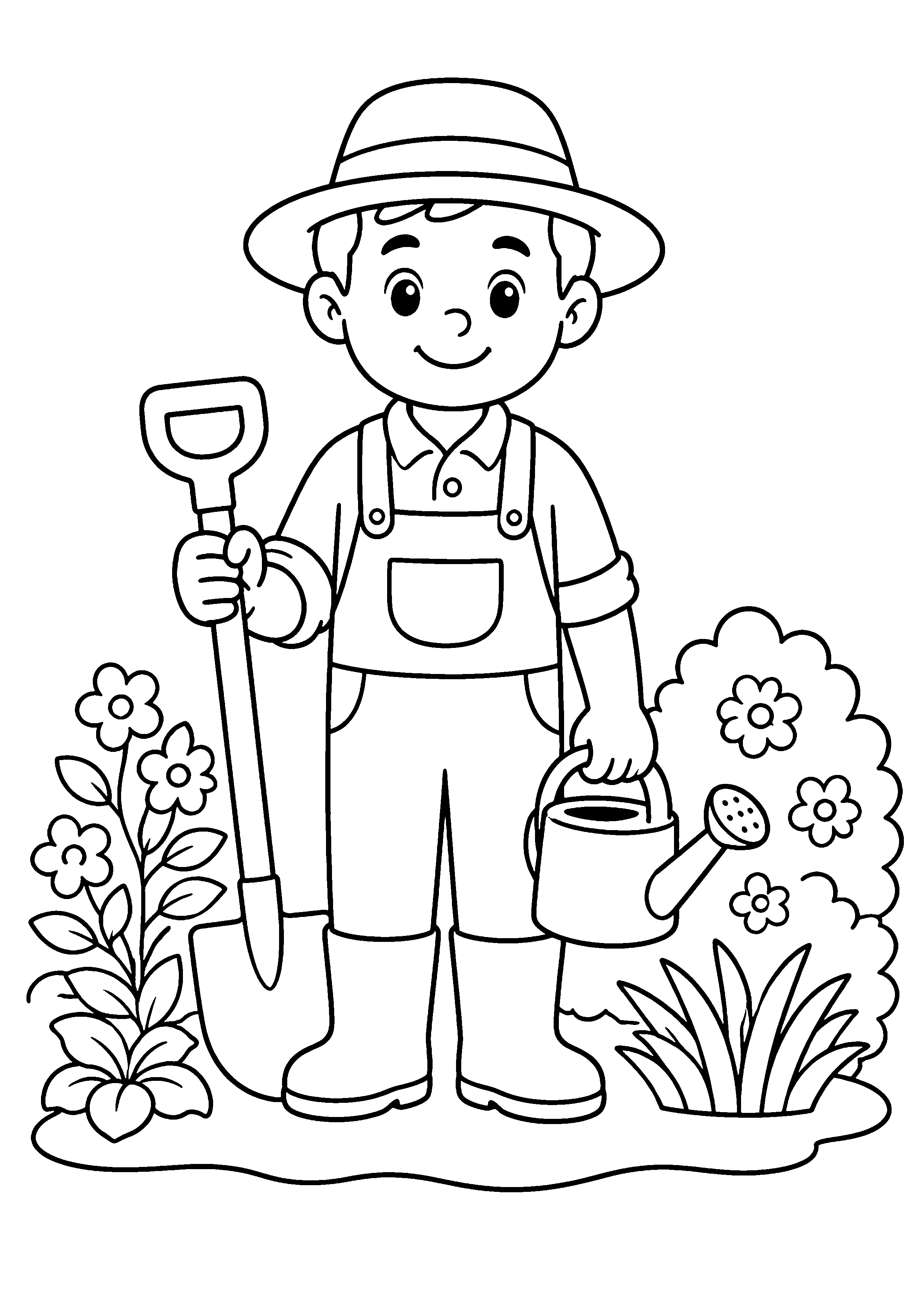 Coloriage Jardinier