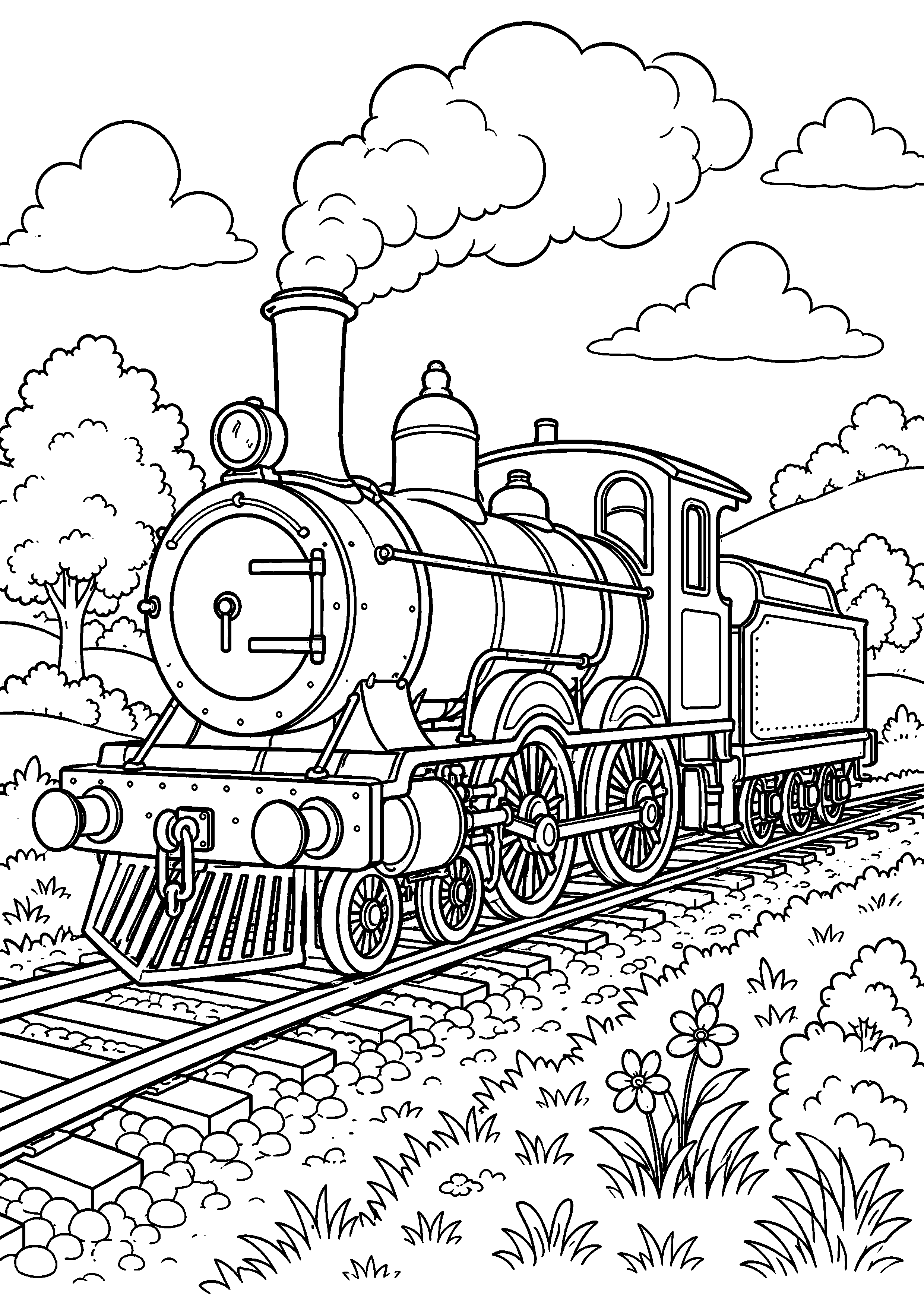 Coloriage Locomotive à vapeur