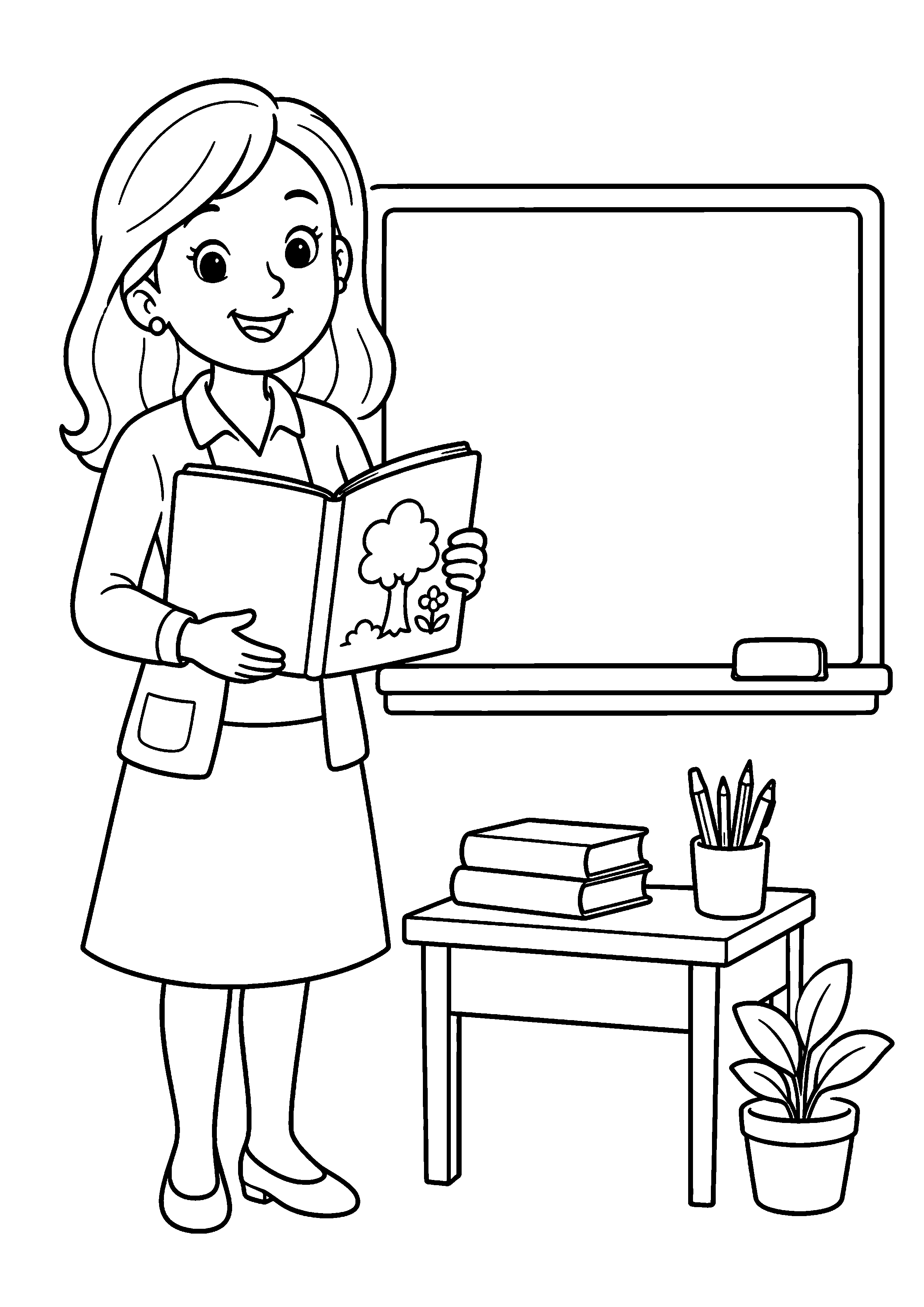 Coloriage Maîtresse d'école