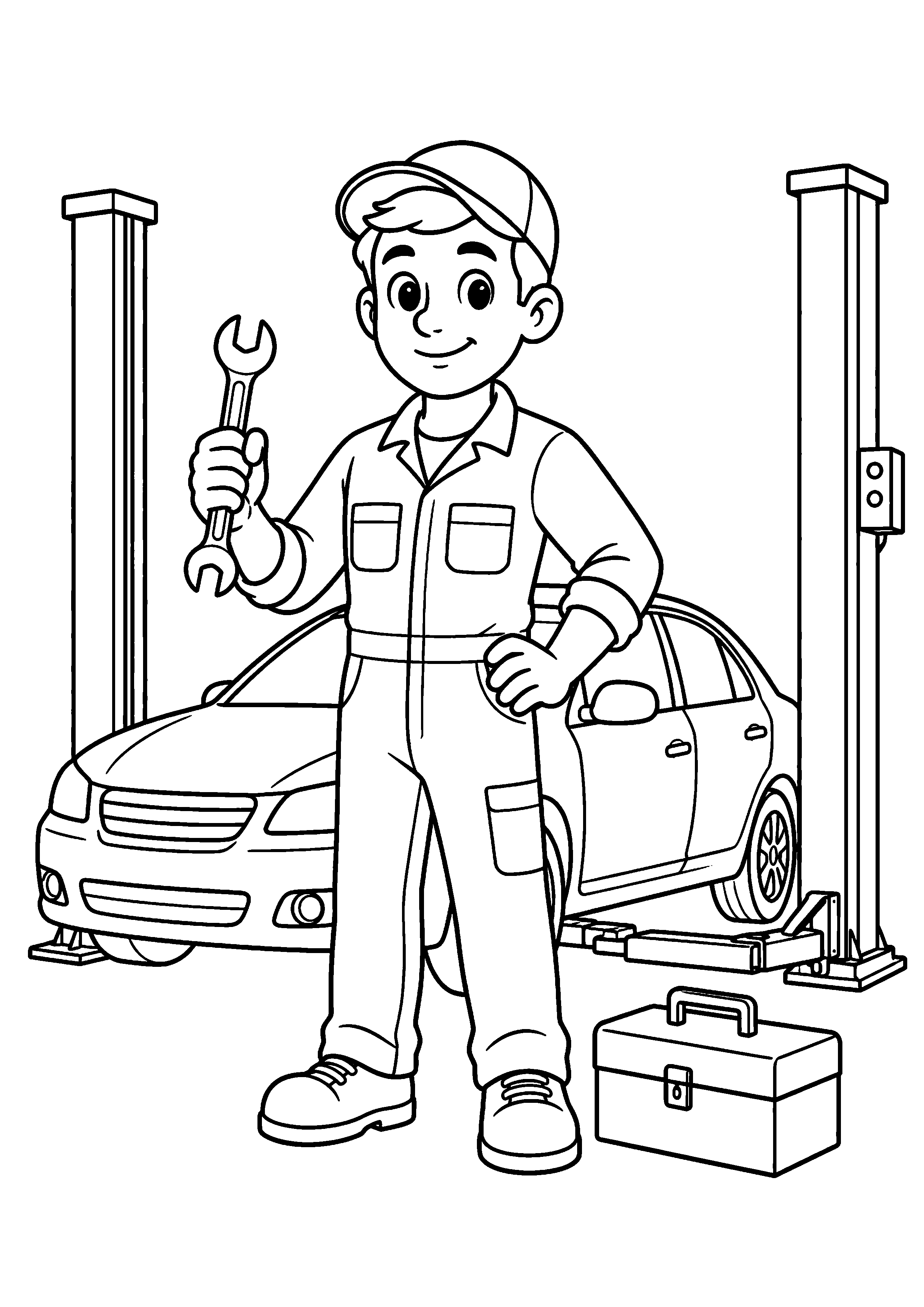 Coloriage Mécanicien