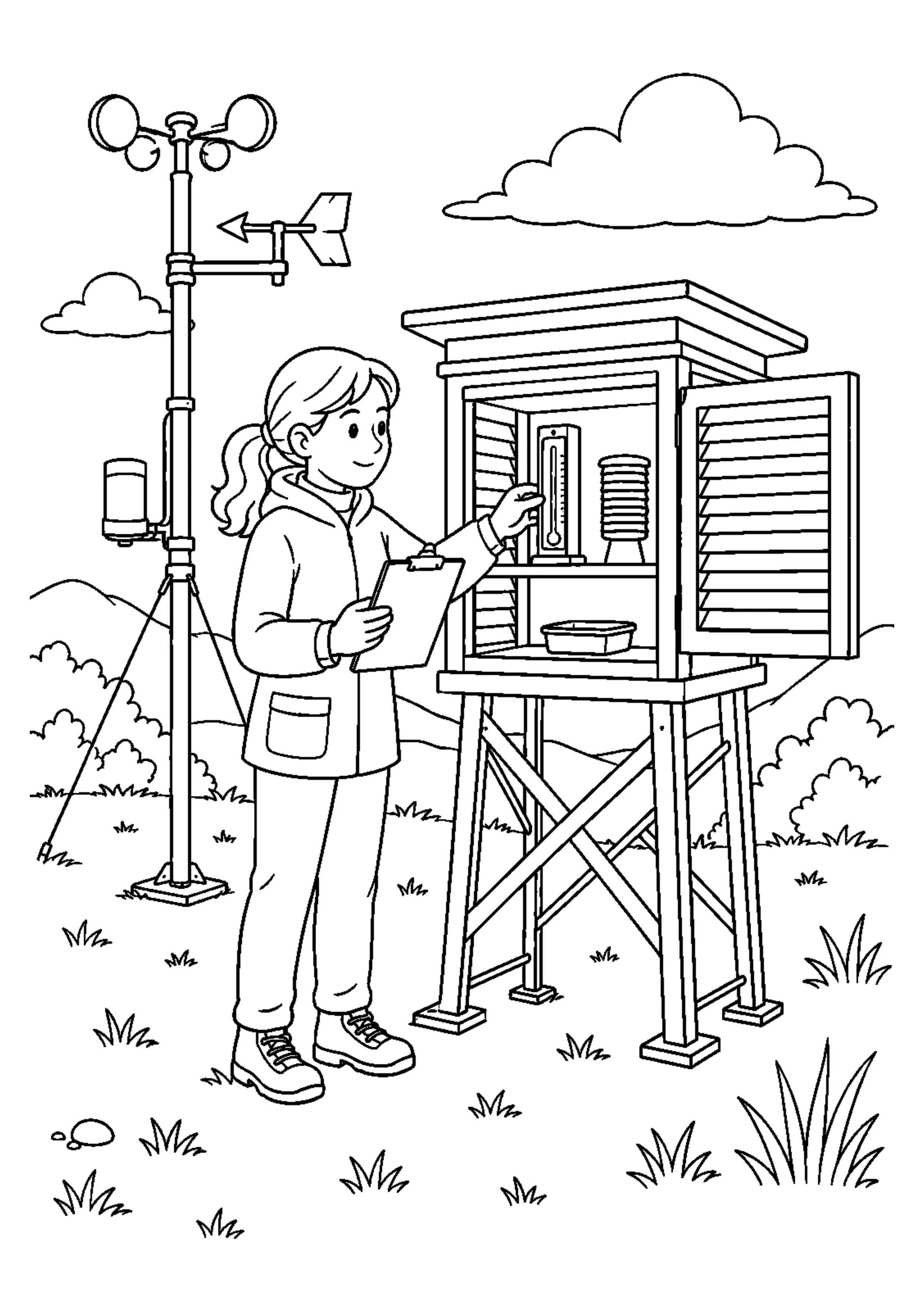 Coloriage météorologue : 20 dessins à imprimer