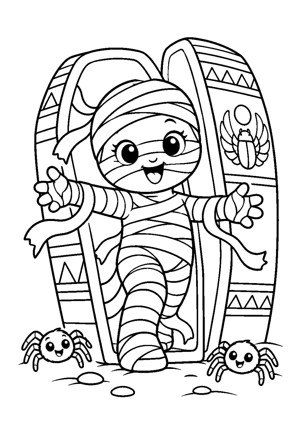 Coloriage Momie Halloween